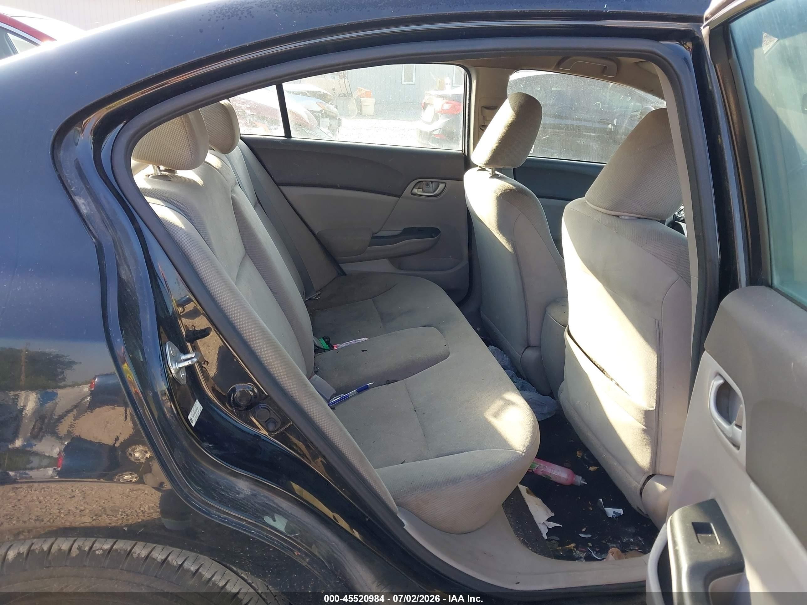 2012 Honda Civic Lx Black vin: 19XFB2F53CE024758