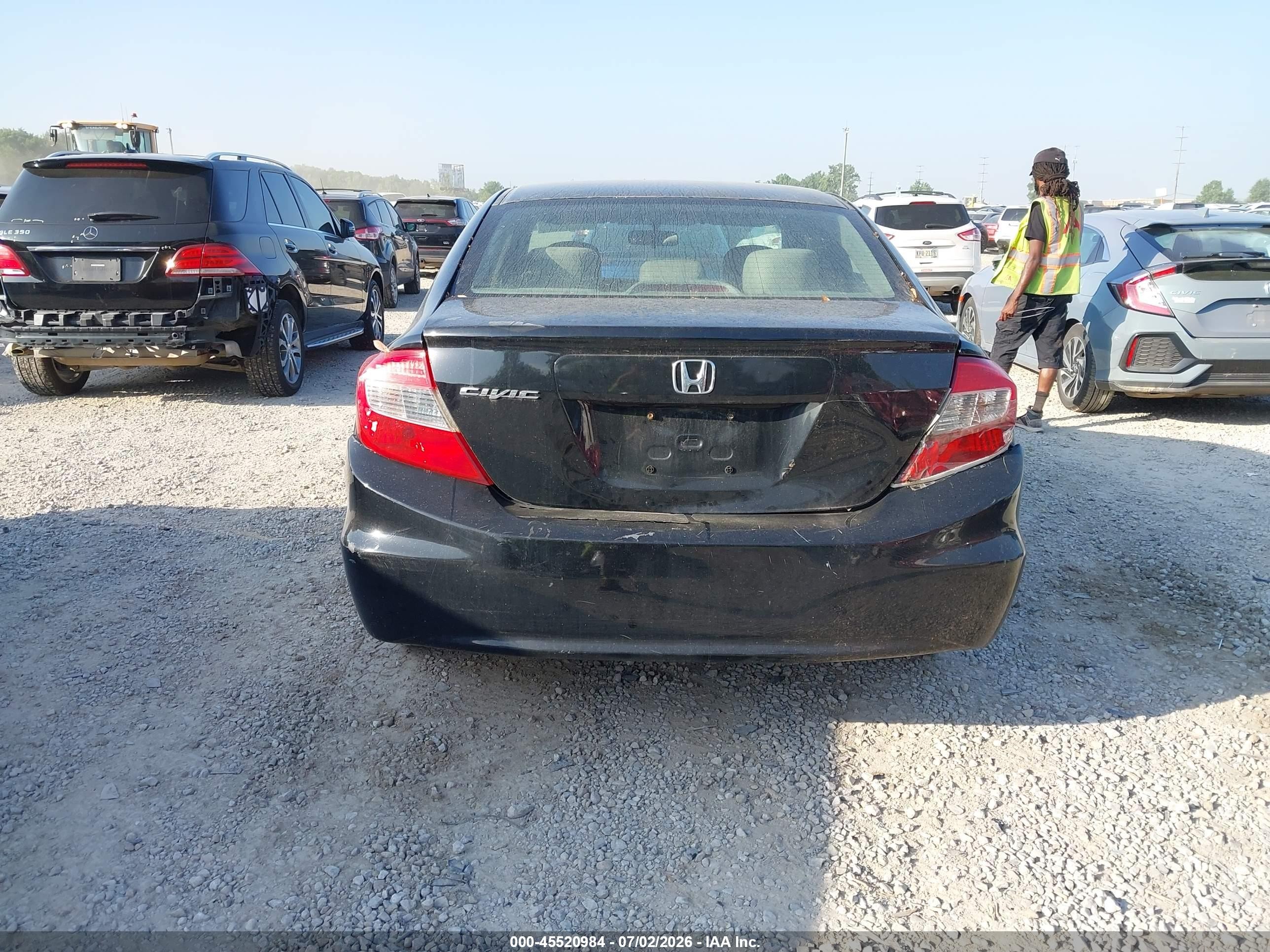 2012 Honda Civic Lx Black vin: 19XFB2F53CE024758