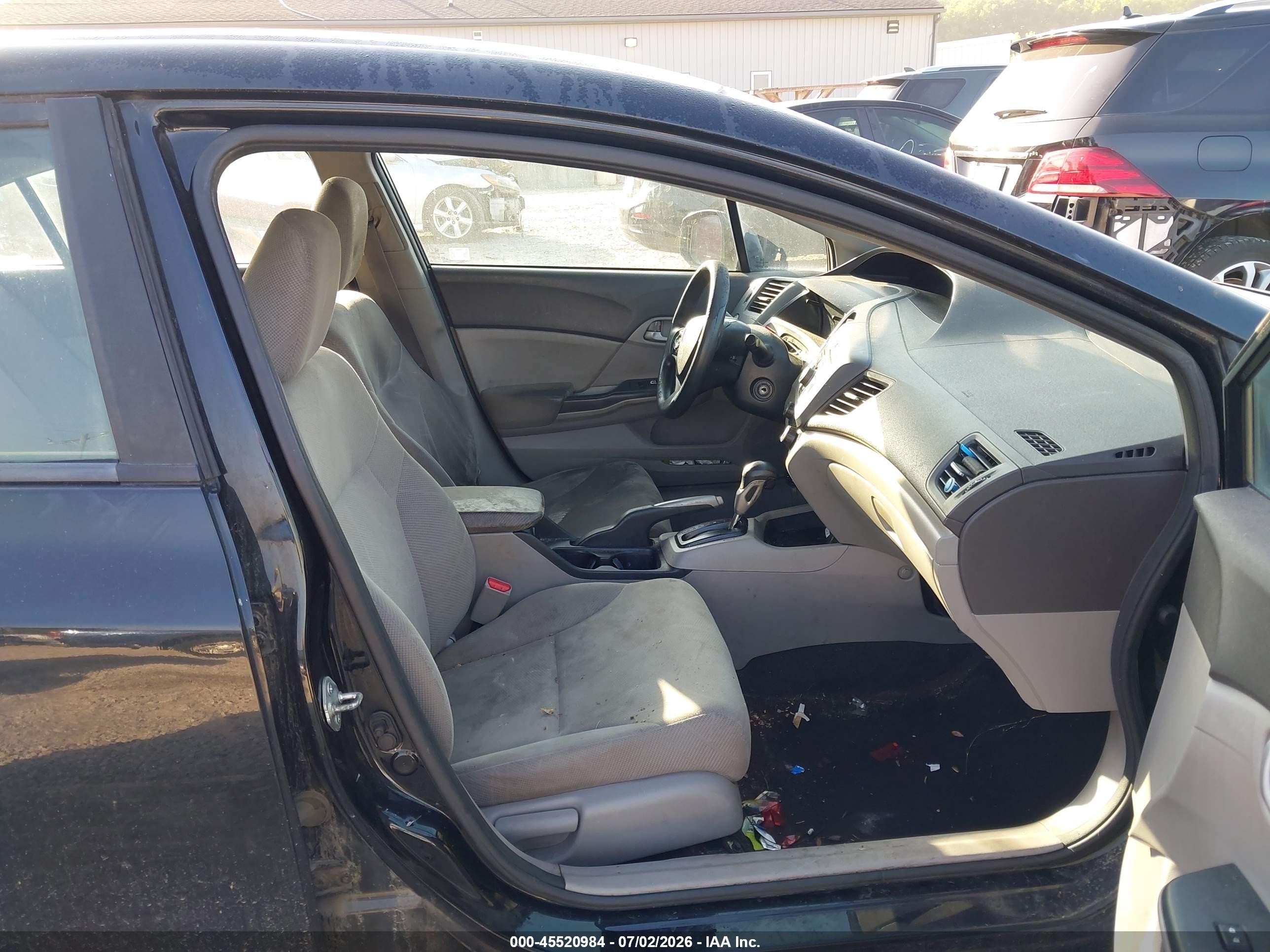 2012 Honda Civic Lx Black vin: 19XFB2F53CE024758