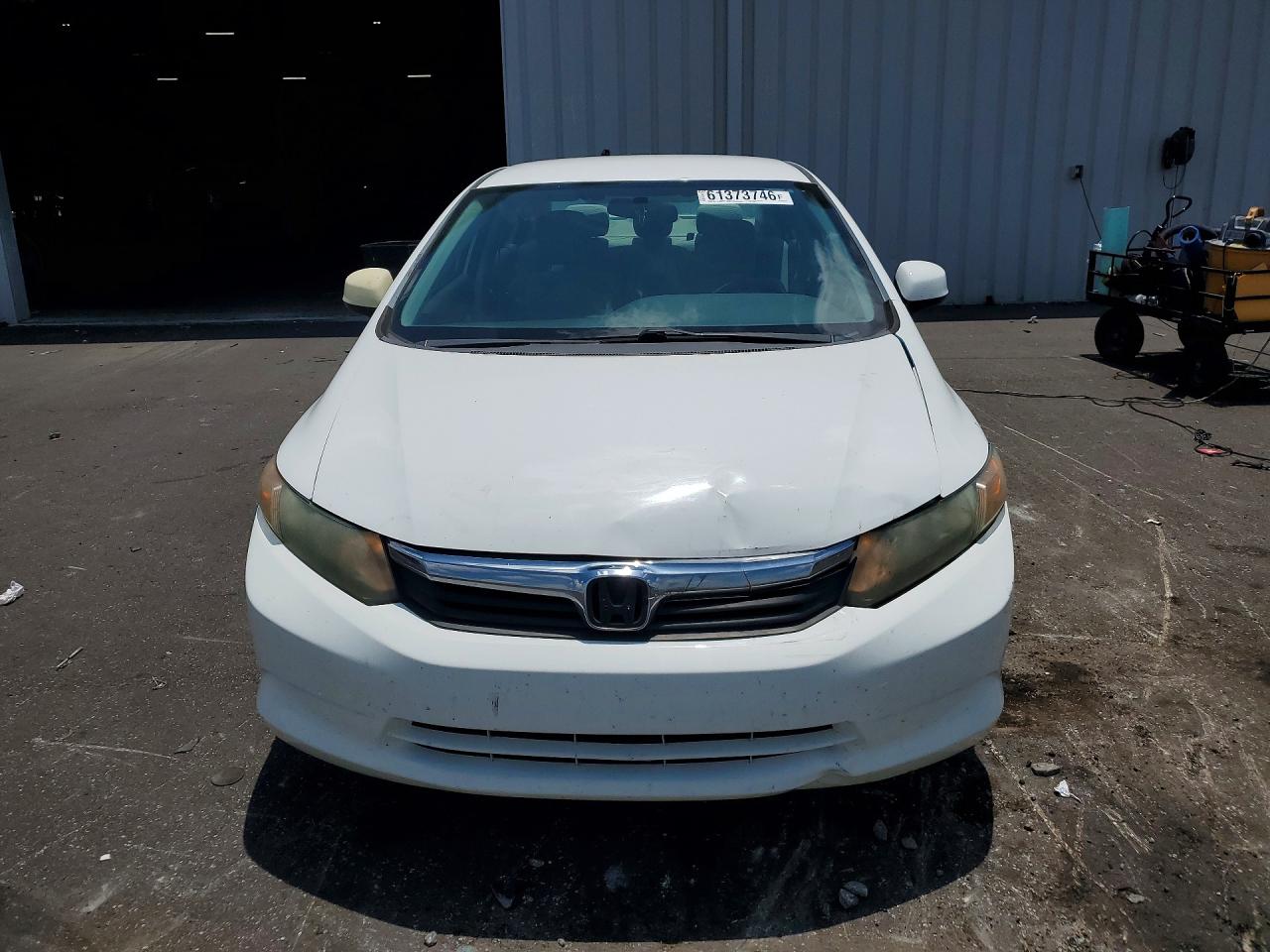 2012 Honda Civic Lx White vin: 19XFB2F53CE040491