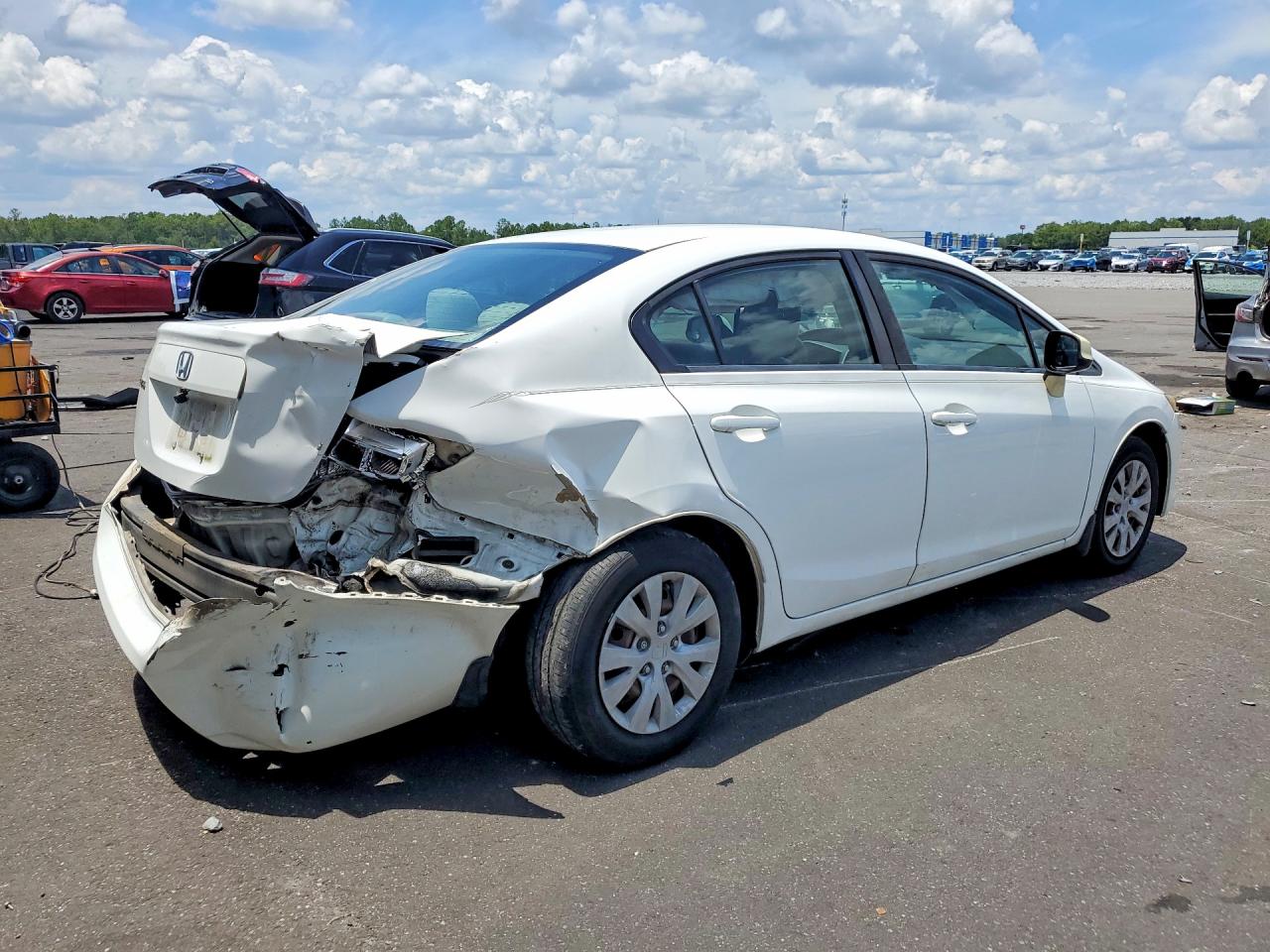 2012 Honda Civic Lx White vin: 19XFB2F53CE040491