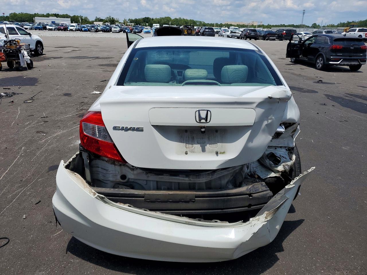 2012 Honda Civic Lx White vin: 19XFB2F53CE040491