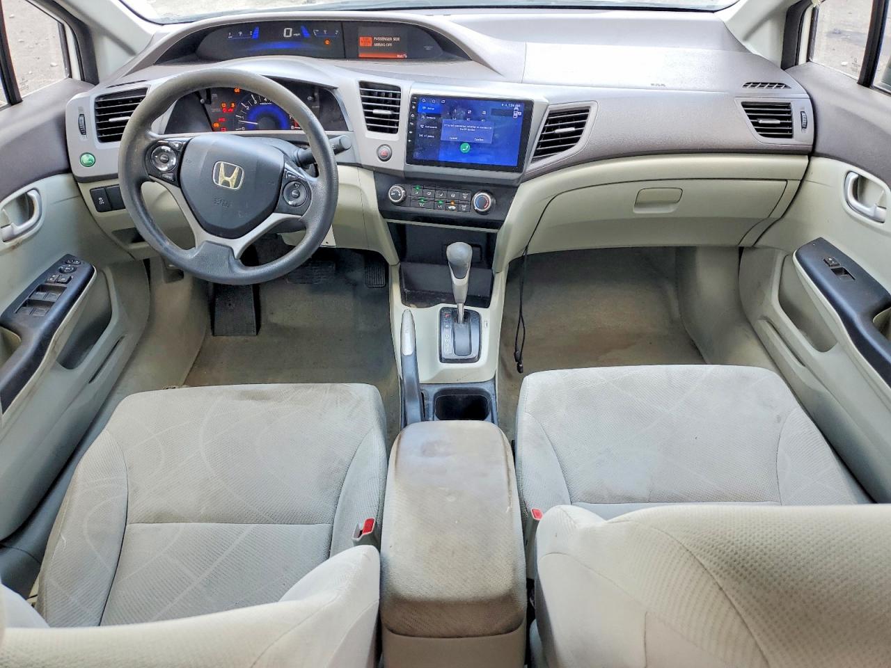 2012 Honda Civic Lx White vin: 19XFB2F53CE040491