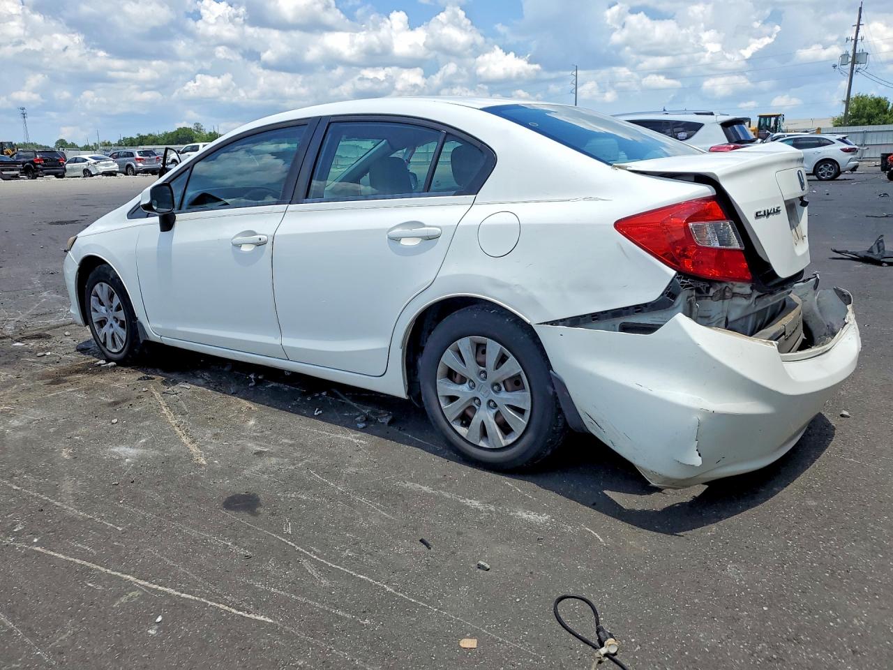 2012 Honda Civic Lx White vin: 19XFB2F53CE040491