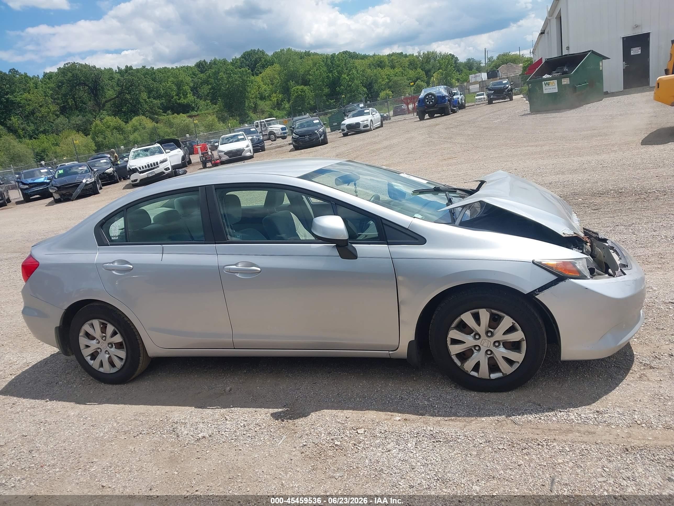2012 Honda Civic Lx Серебряный vin: 19XFB2F53CE041608