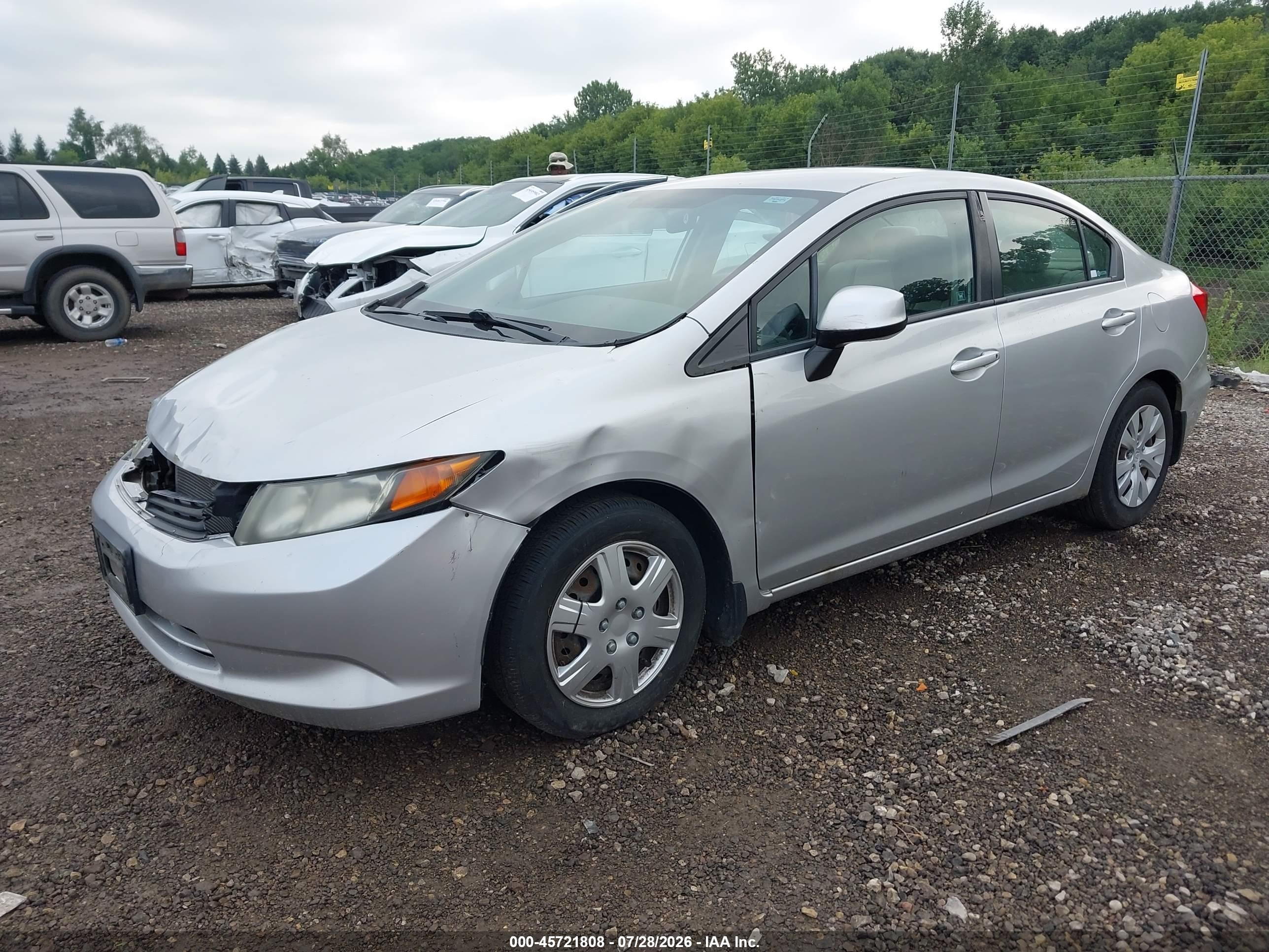 2012 Honda Civic Lx Silver vin: 19XFB2F53CE049336