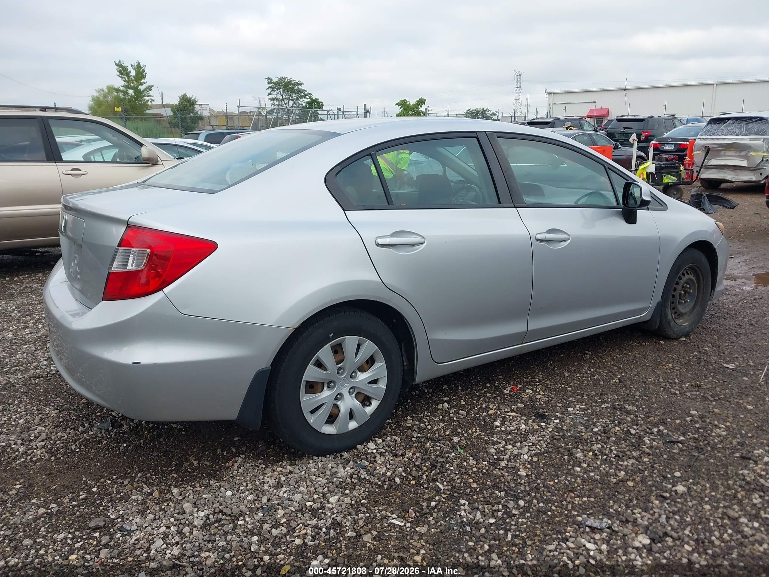 2012 Honda Civic Lx Silver vin: 19XFB2F53CE049336
