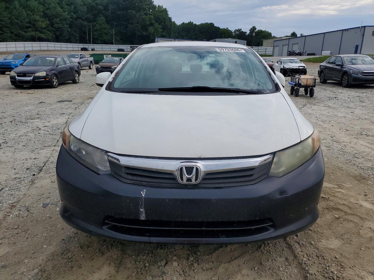 2012 Honda Civic Lx White vin: 19XFB2F53CE051149