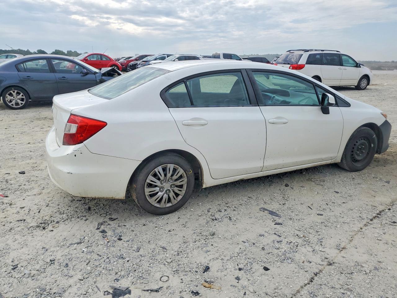 2012 Honda Civic Lx White vin: 19XFB2F53CE051149