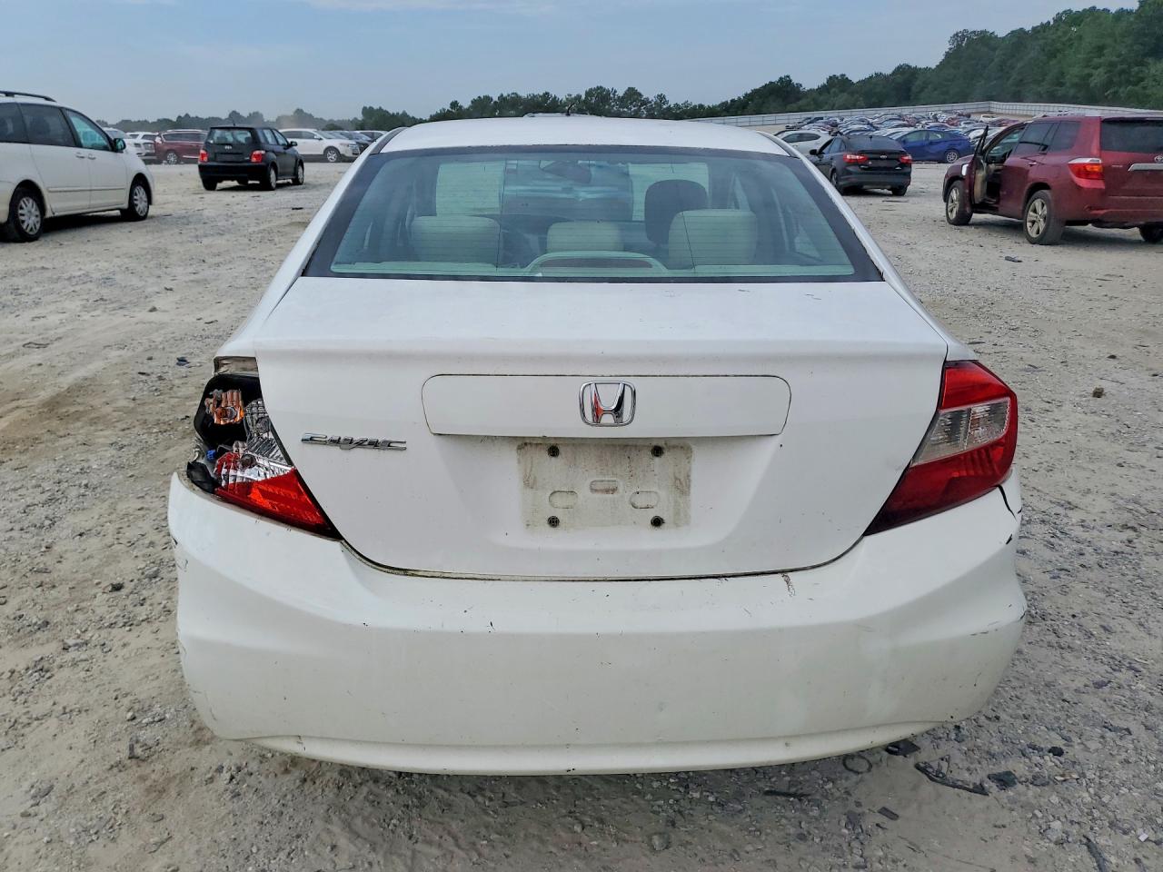 2012 Honda Civic Lx White vin: 19XFB2F53CE051149