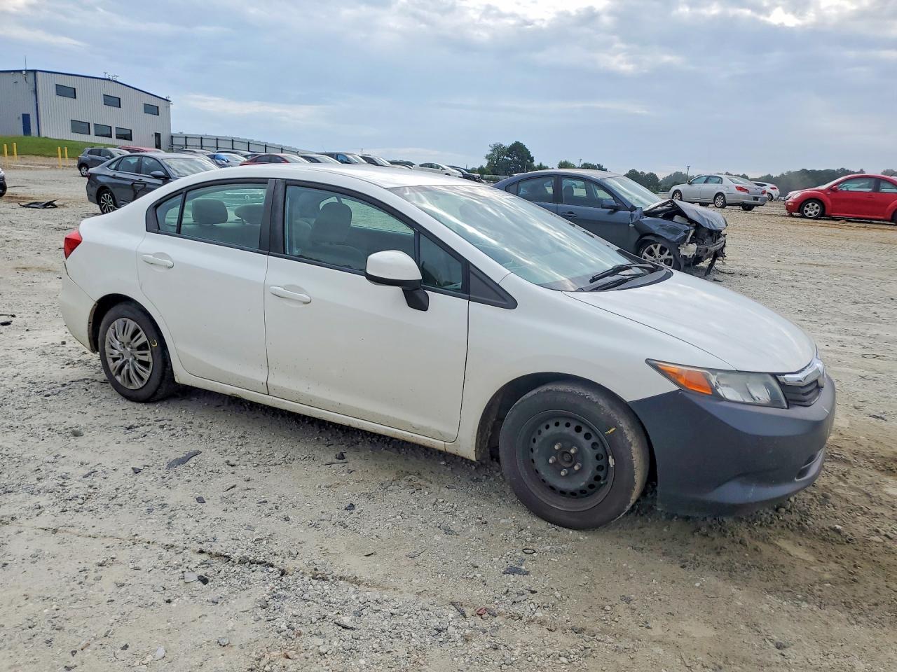 2012 Honda Civic Lx White vin: 19XFB2F53CE051149