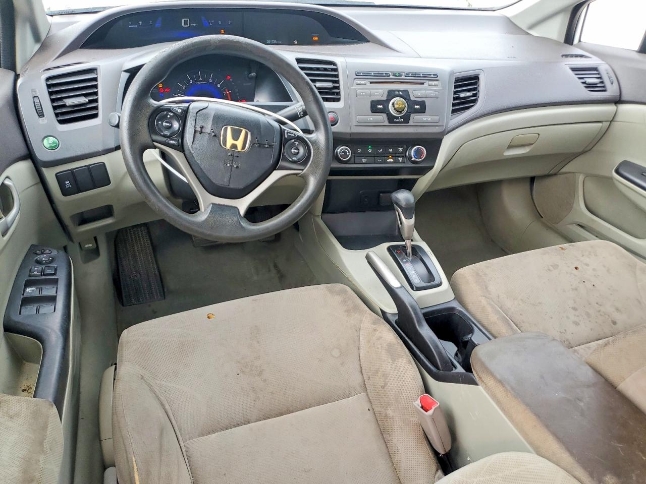 2012 Honda Civic Lx White vin: 19XFB2F53CE051149