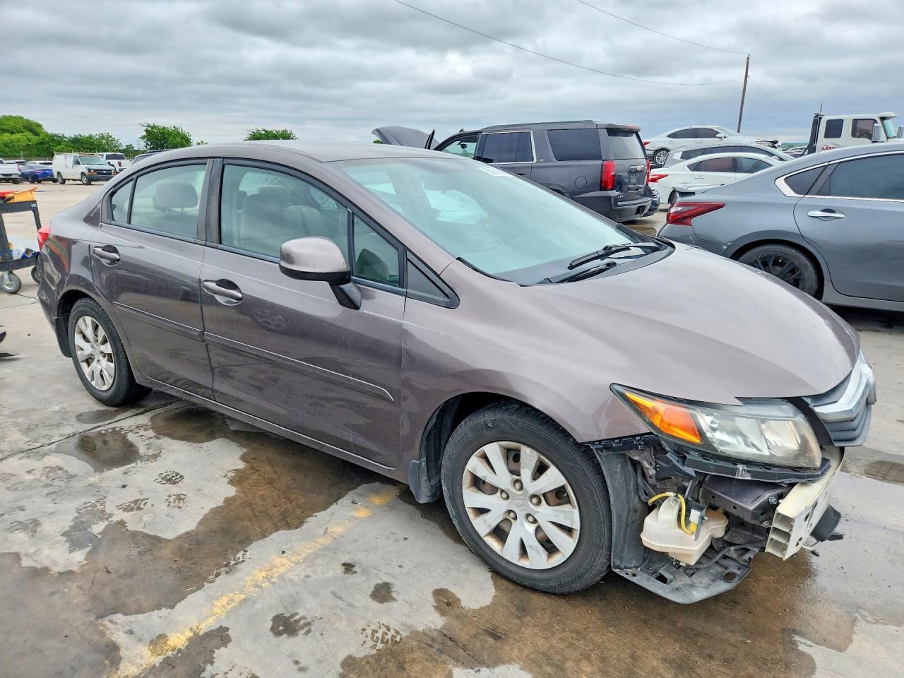 2012 Honda Civic Lx Brown vin: 19XFB2F53CE051202