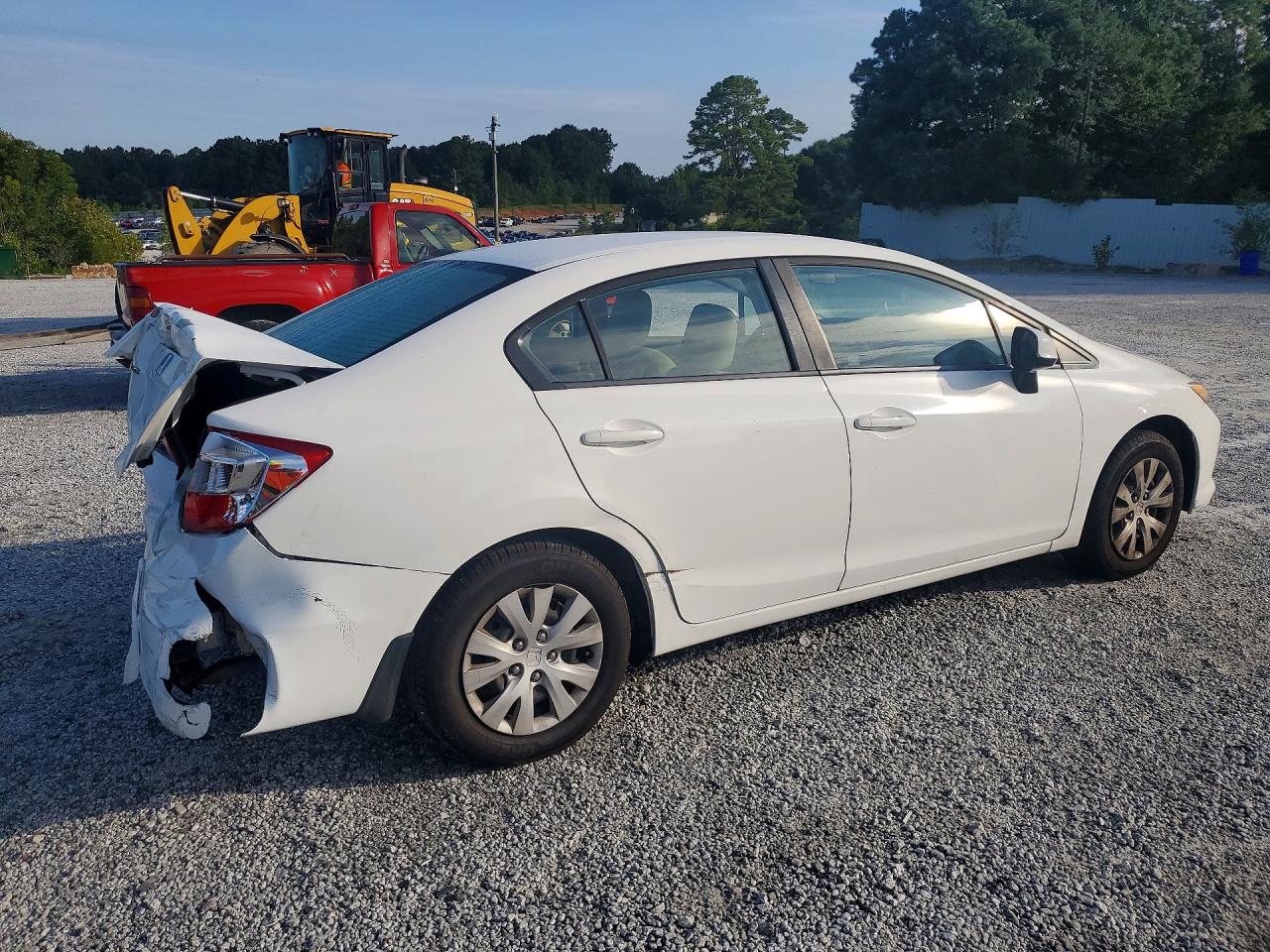 2012 Honda Civic Lx White vin: 19XFB2F53CE060899