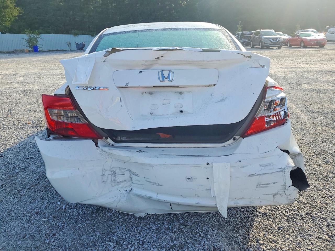 2012 Honda Civic Lx White vin: 19XFB2F53CE060899