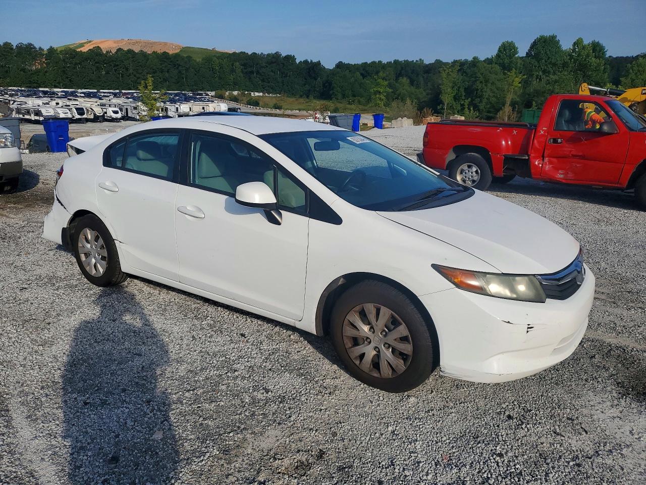2012 Honda Civic Lx White vin: 19XFB2F53CE060899
