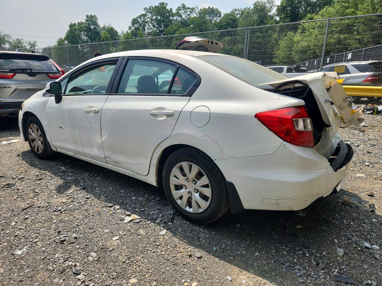2012 Honda Civic Lx White vin: 19XFB2F53CE070512