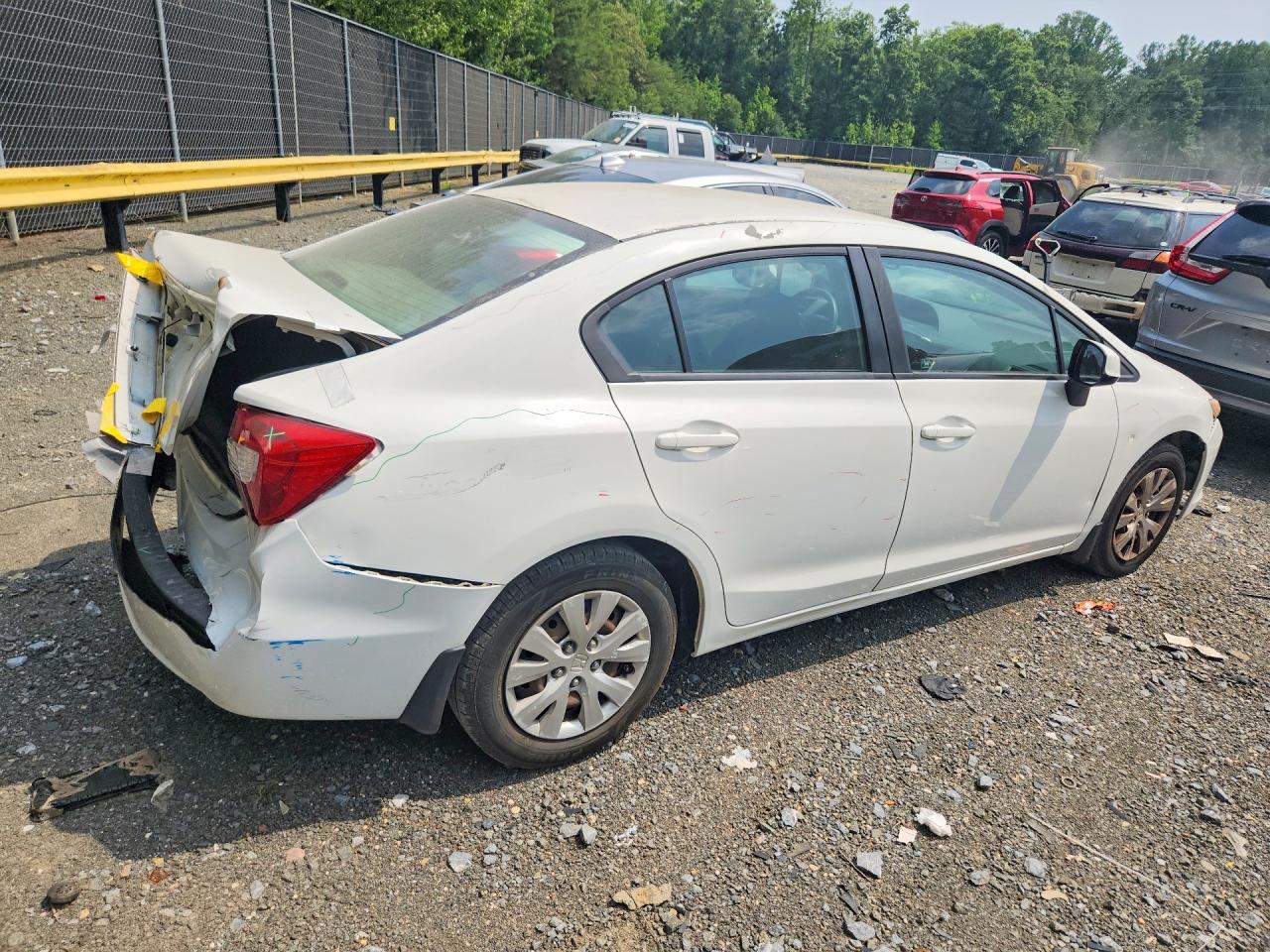 2012 Honda Civic Lx White vin: 19XFB2F53CE070512
