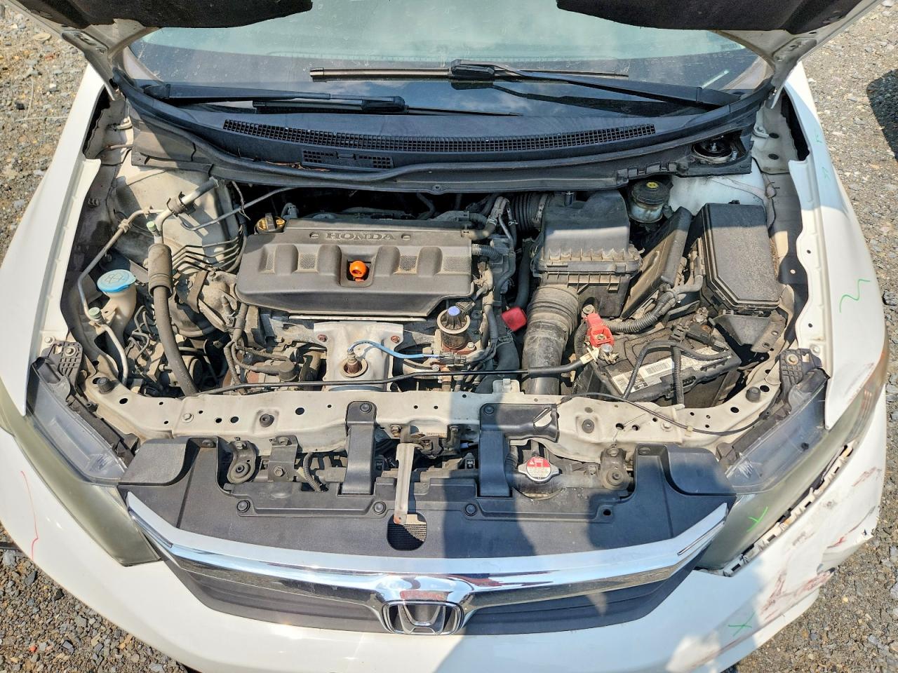 2012 Honda Civic Lx White vin: 19XFB2F53CE070512