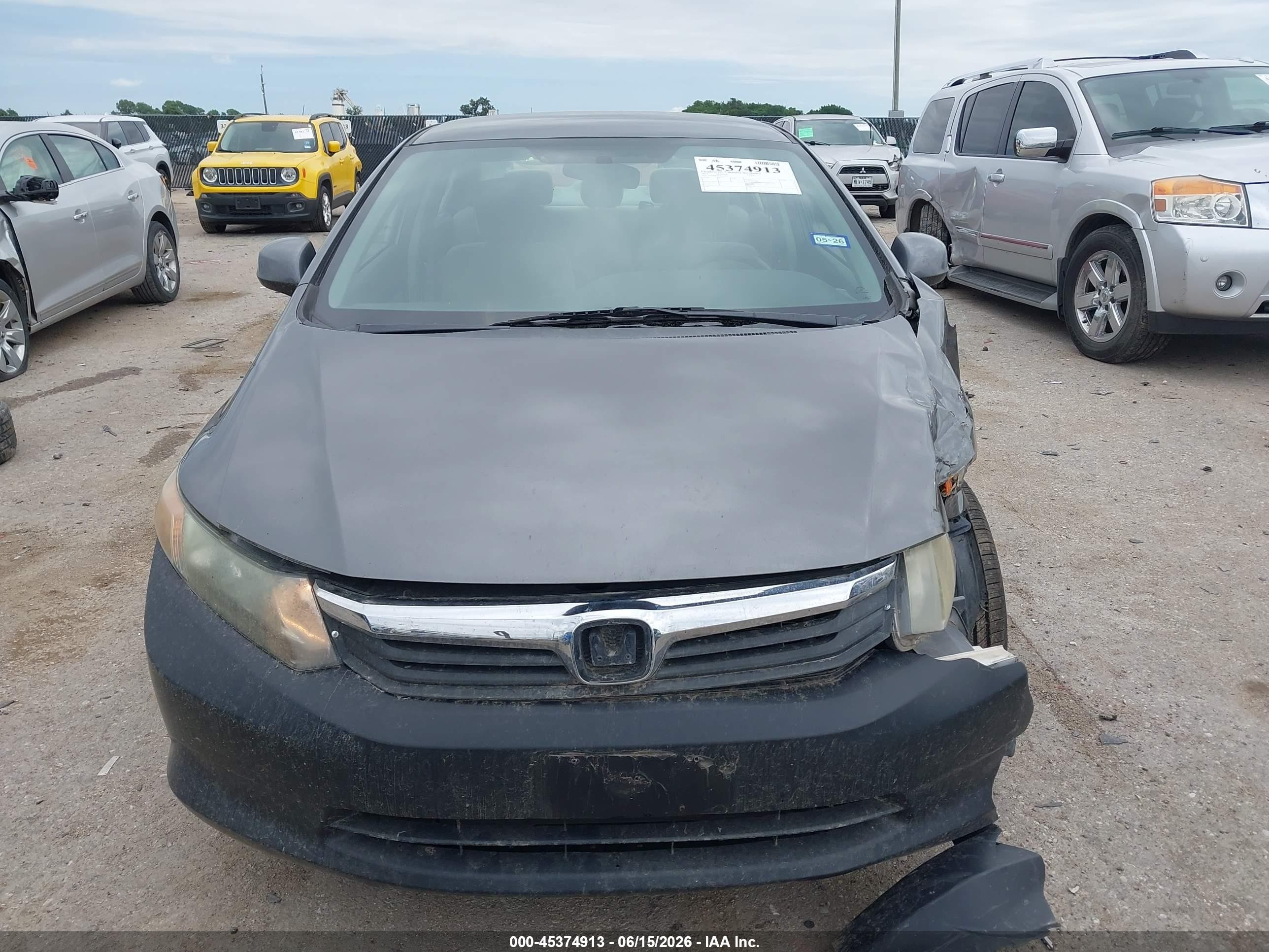 2012 Honda Civic Lx Серый vin: 19XFB2F53CE076133