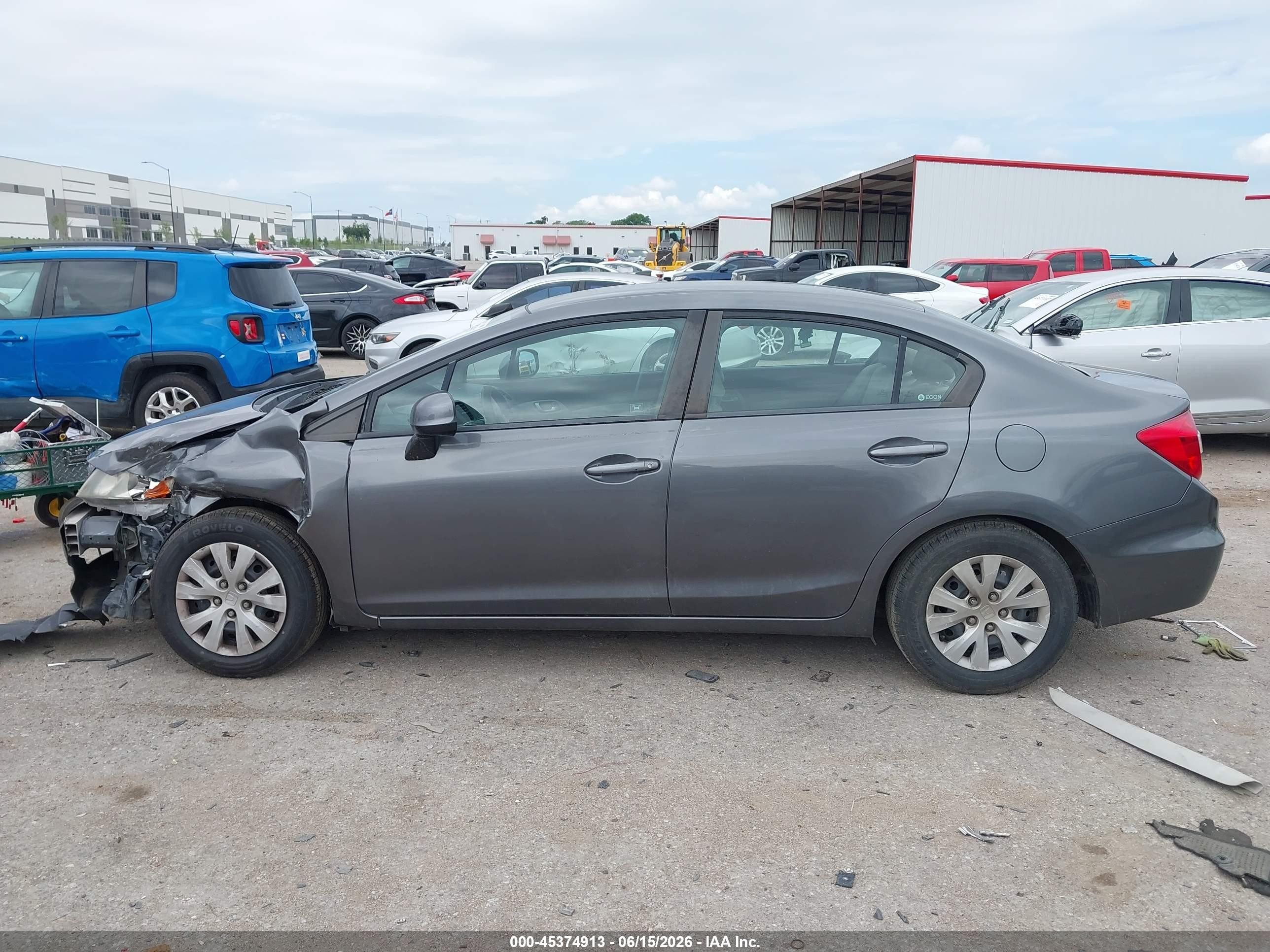2012 Honda Civic Lx Серый vin: 19XFB2F53CE076133