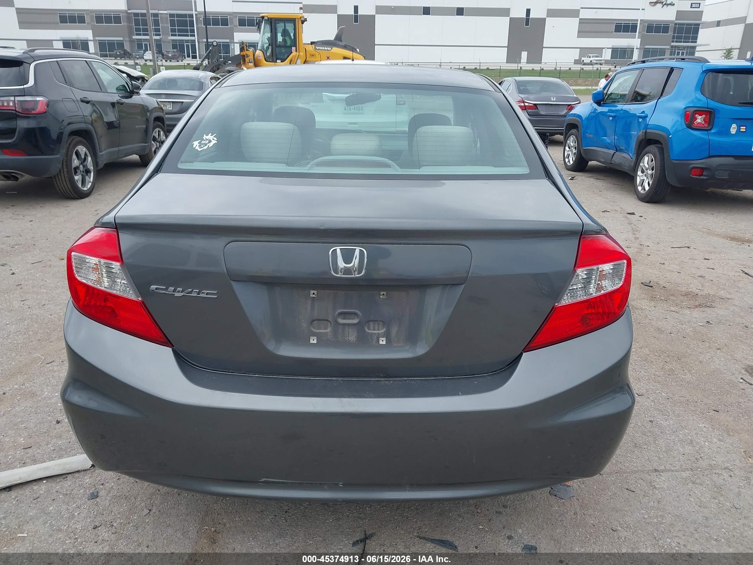2012 Honda Civic Lx Серый vin: 19XFB2F53CE076133
