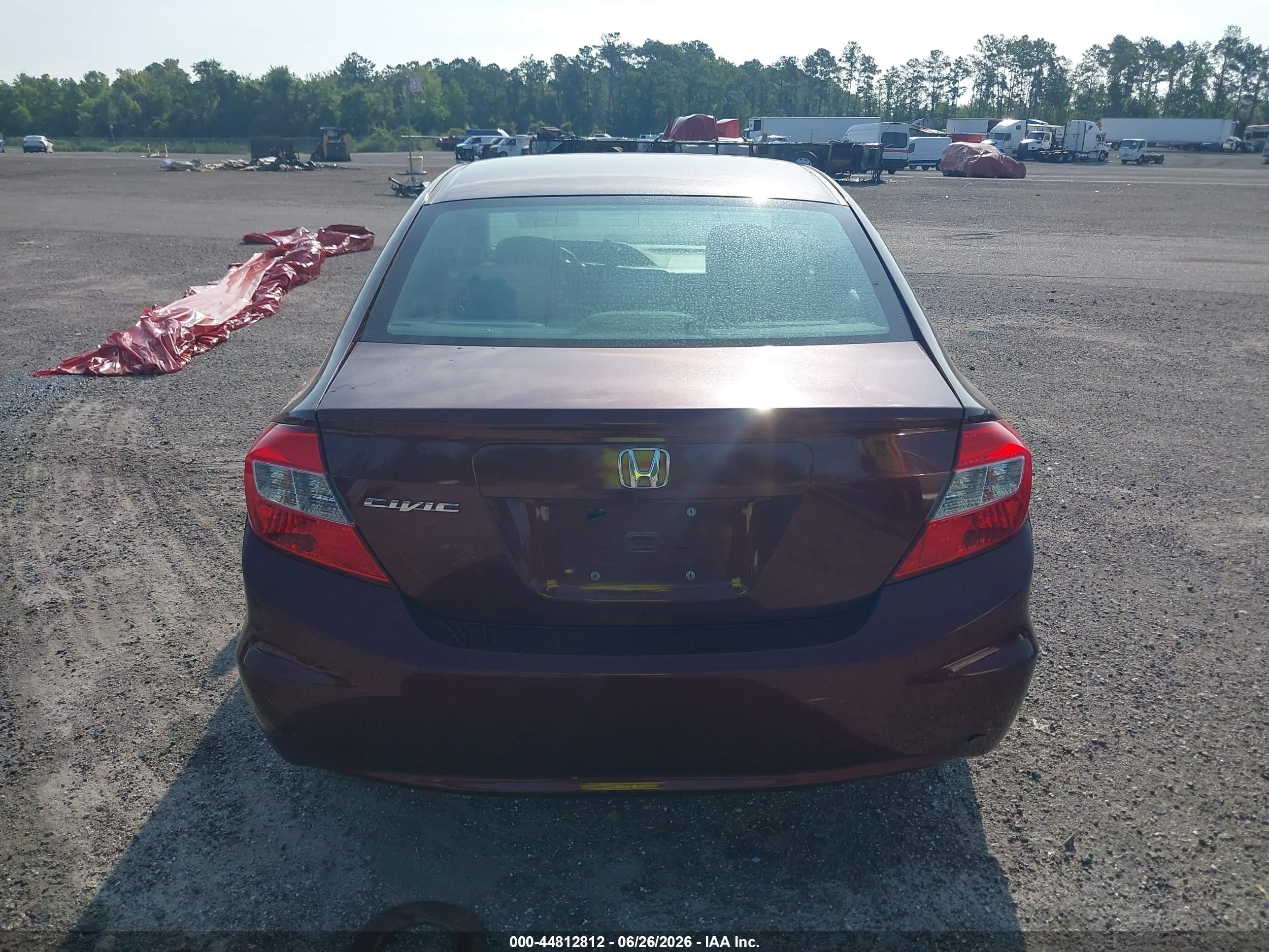 2012 Honda Civic Lx Maroon vin: 19XFB2F53CE084720