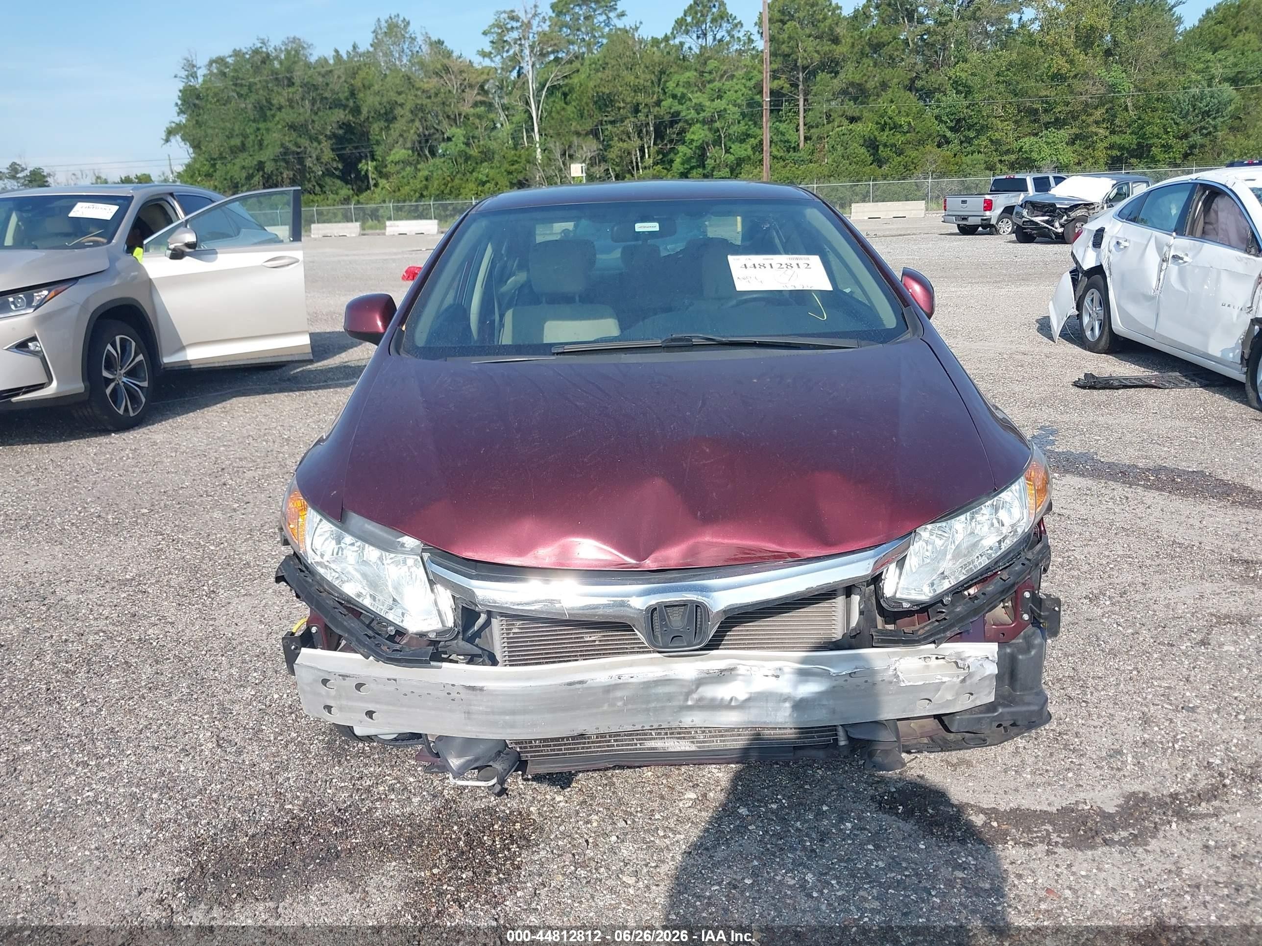 2012 Honda Civic Lx Maroon vin: 19XFB2F53CE084720