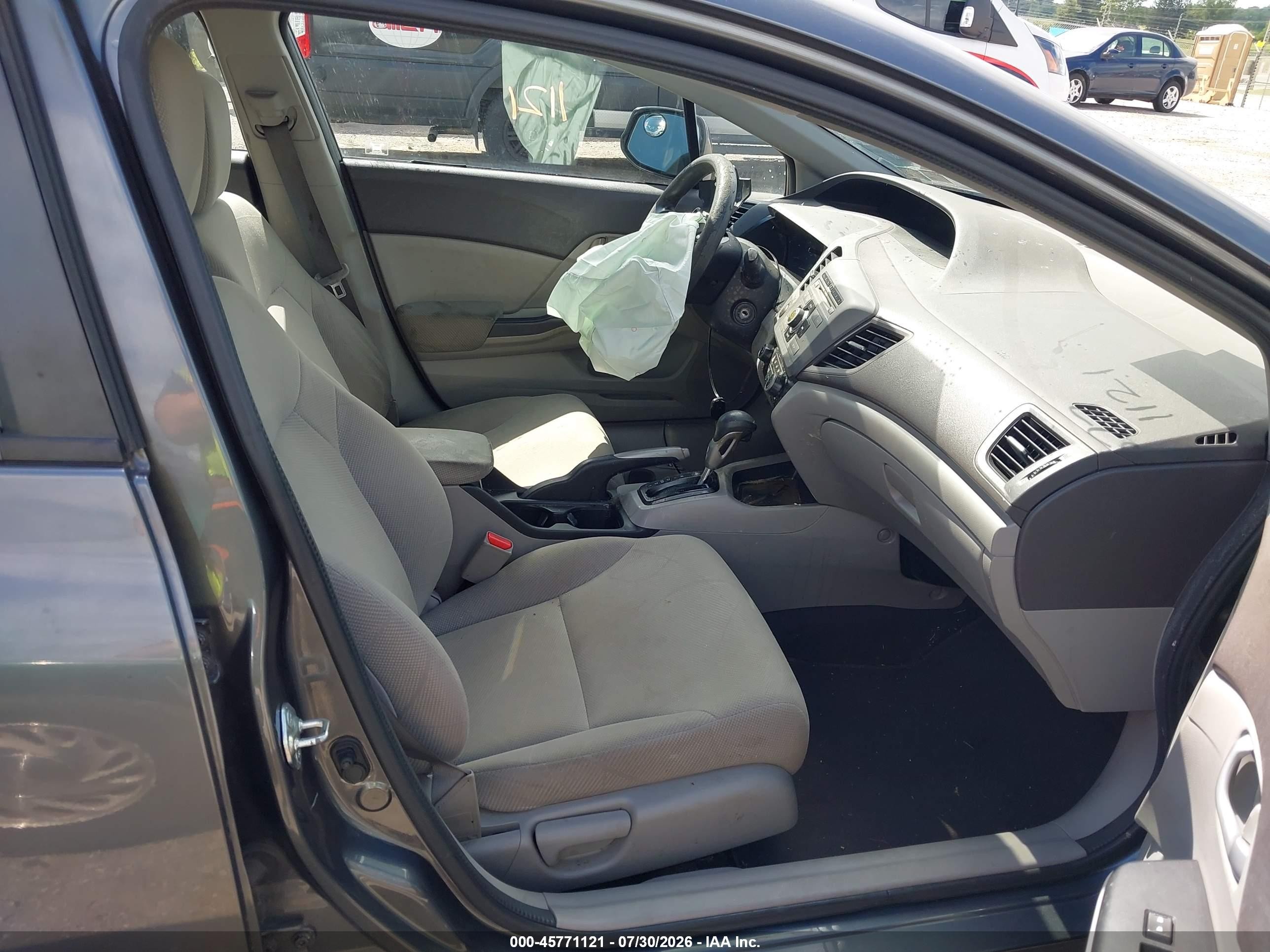 2012 Honda Civic Lx Gray vin: 19XFB2F53CE085480