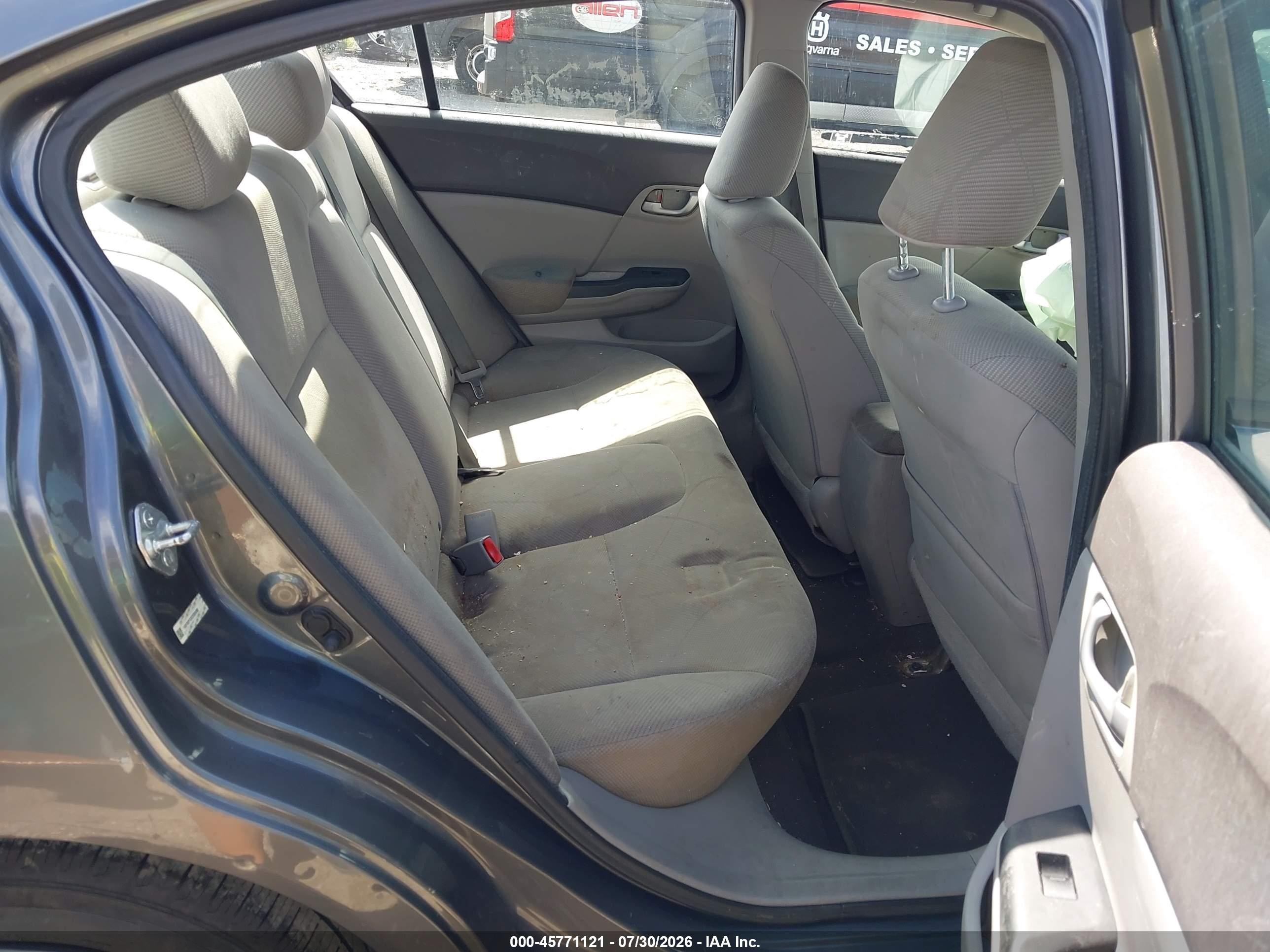 2012 Honda Civic Lx Gray vin: 19XFB2F53CE085480
