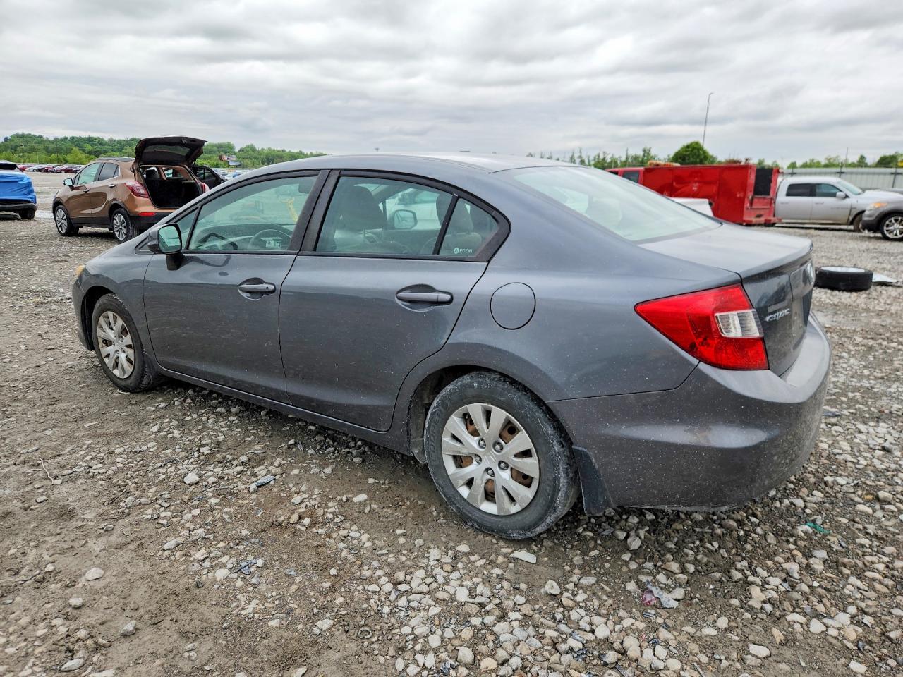 2012 Honda Civic Lx Gray vin: 19XFB2F53CE090310