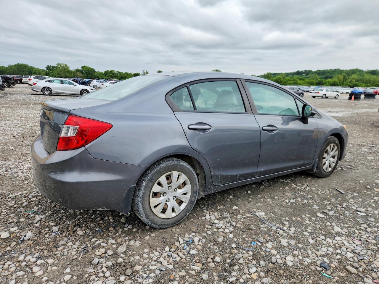 2012 Honda Civic Lx Gray vin: 19XFB2F53CE090310