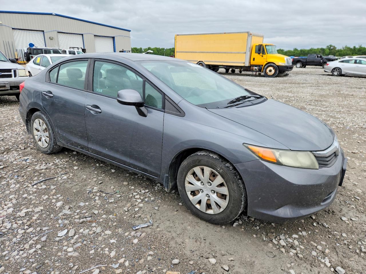 2012 Honda Civic Lx Gray vin: 19XFB2F53CE090310