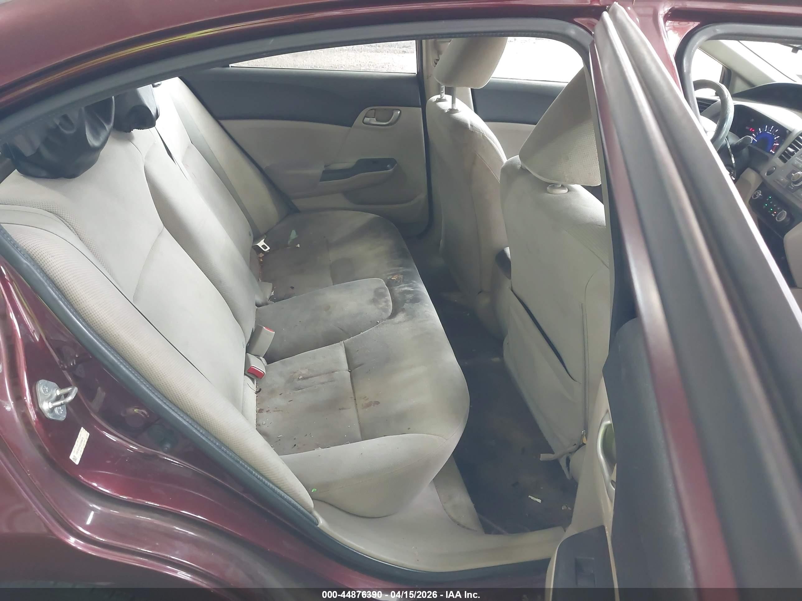 2012 Honda Civic Lx Burgundy vin: 19XFB2F53CE095619