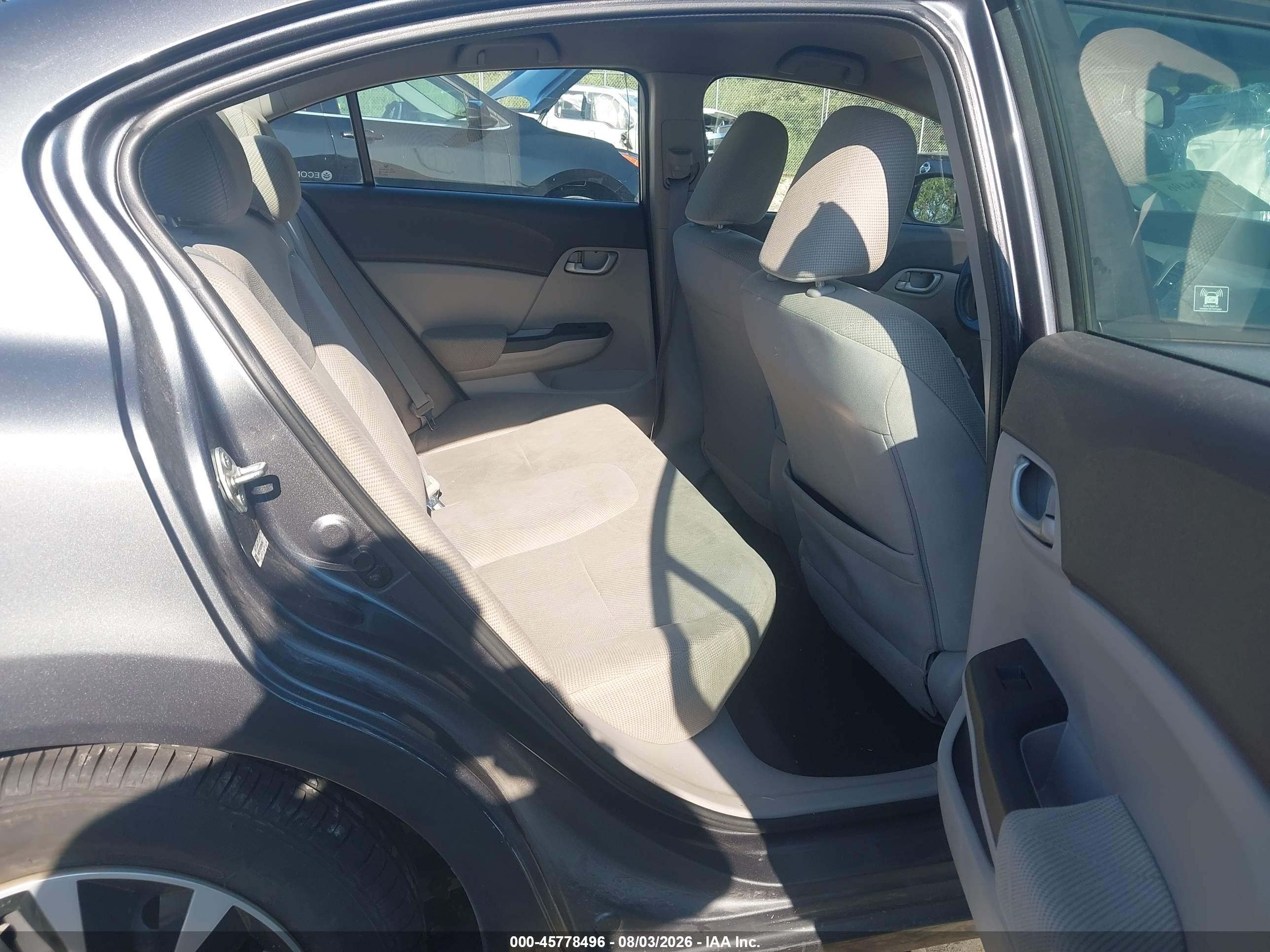 2012 Honda Civic Lx Gray vin: 19XFB2F53CE098388
