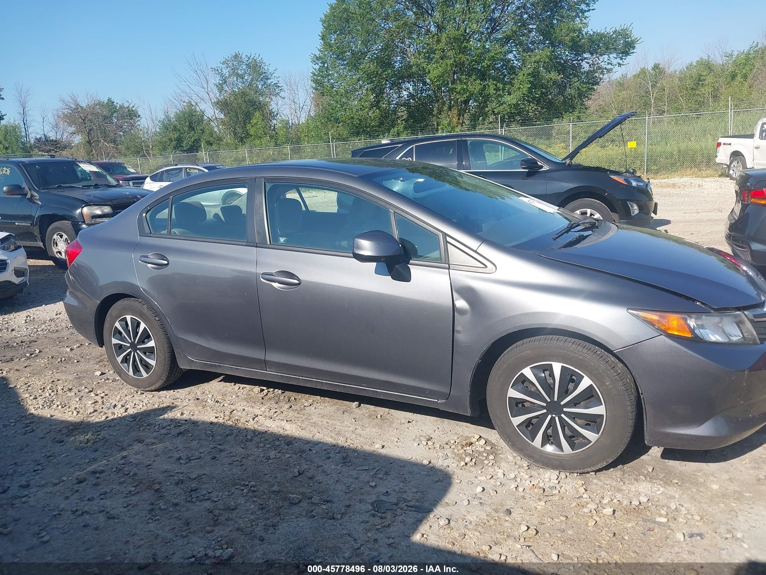 2012 Honda Civic Lx Gray vin: 19XFB2F53CE098388