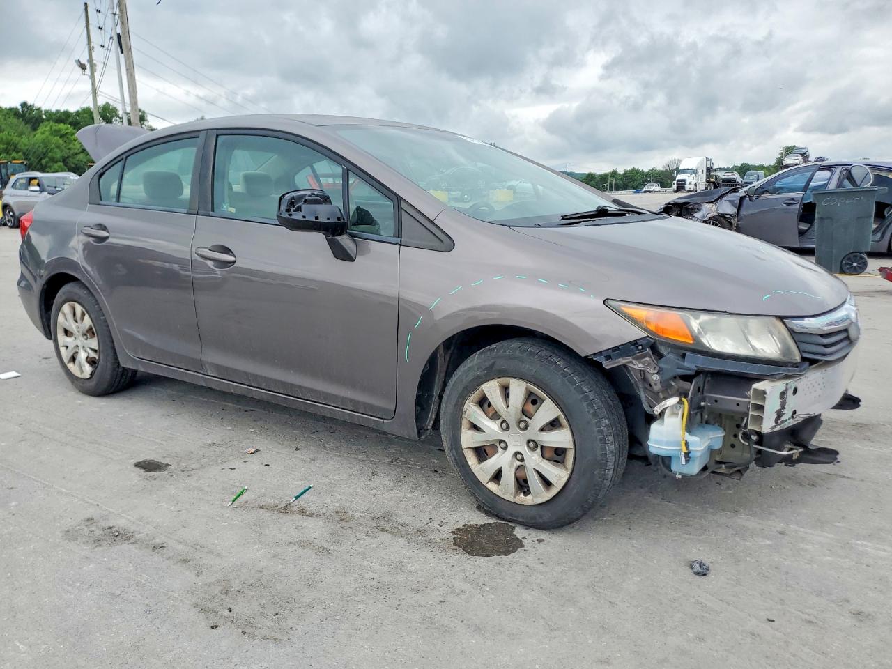 2012 Honda Civic Lx Серый vin: 19XFB2F53CE099234