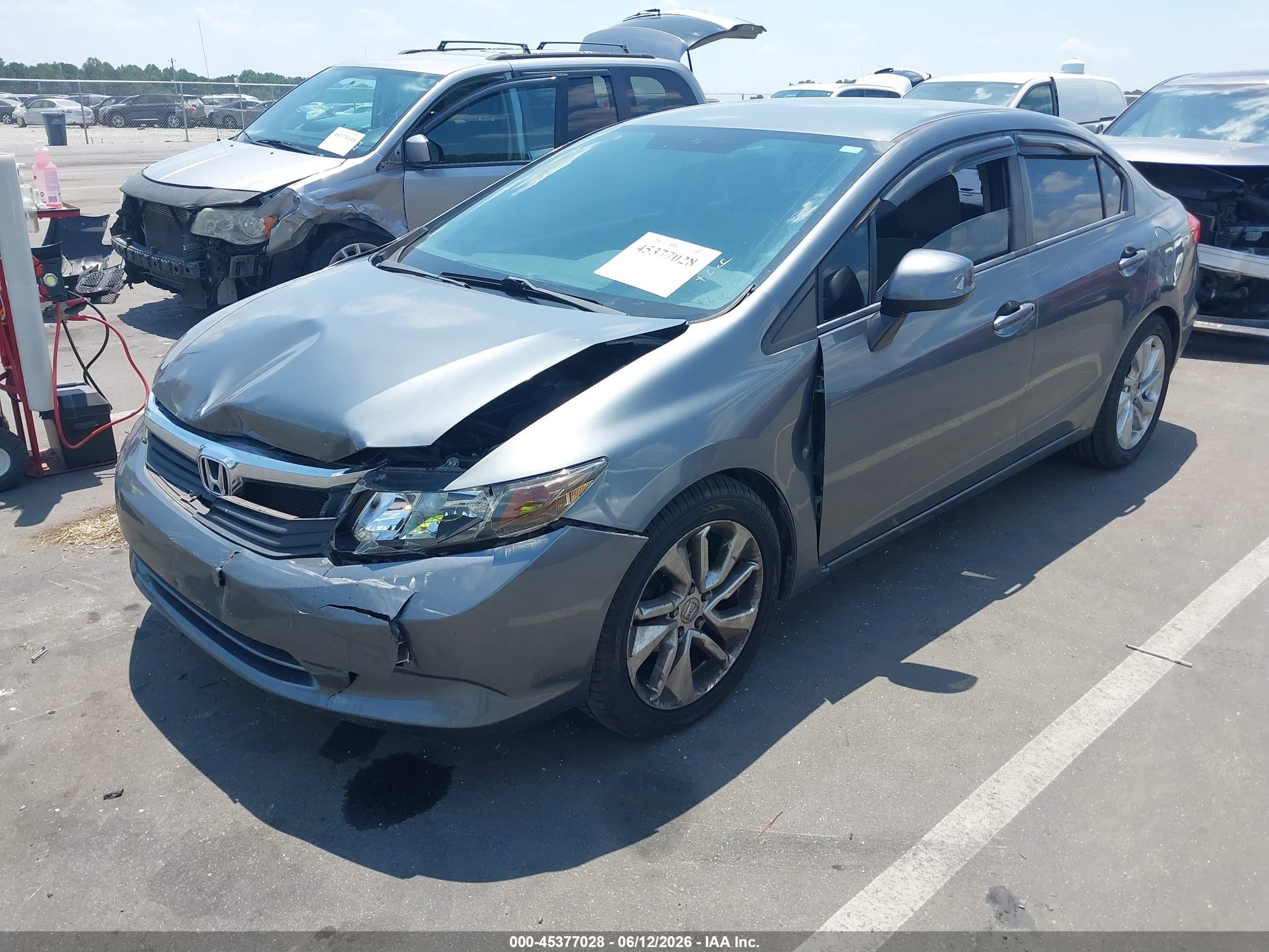 2012 Honda Civic Lx Серый vin: 19XFB2F53CE104576