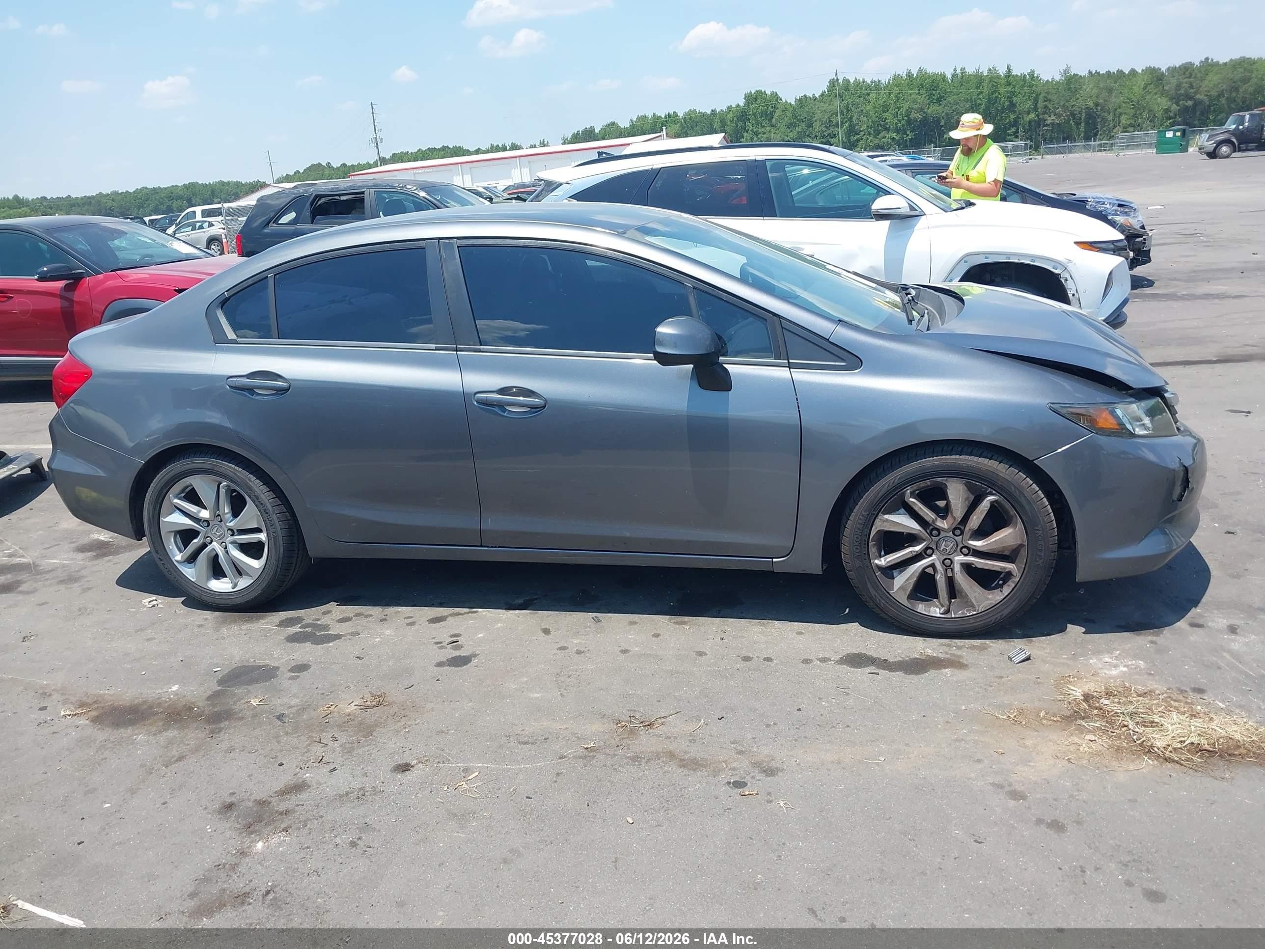 2012 Honda Civic Lx Серый vin: 19XFB2F53CE104576