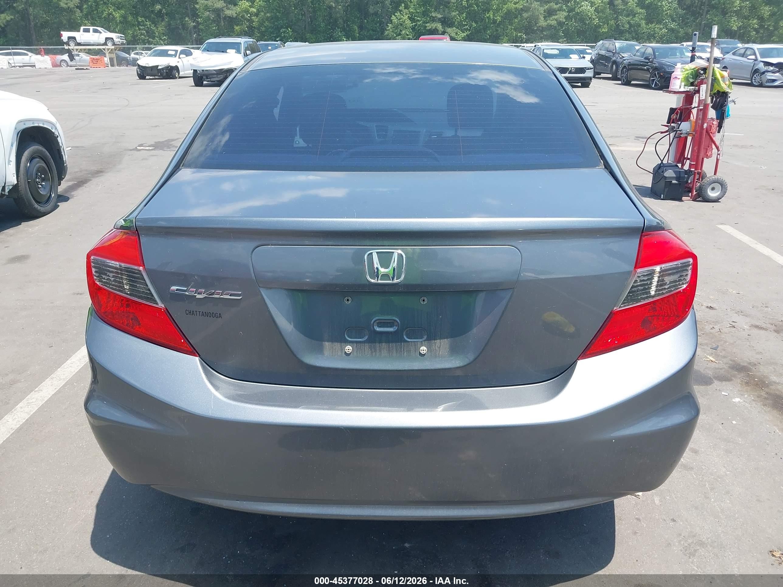 2012 Honda Civic Lx Серый vin: 19XFB2F53CE104576