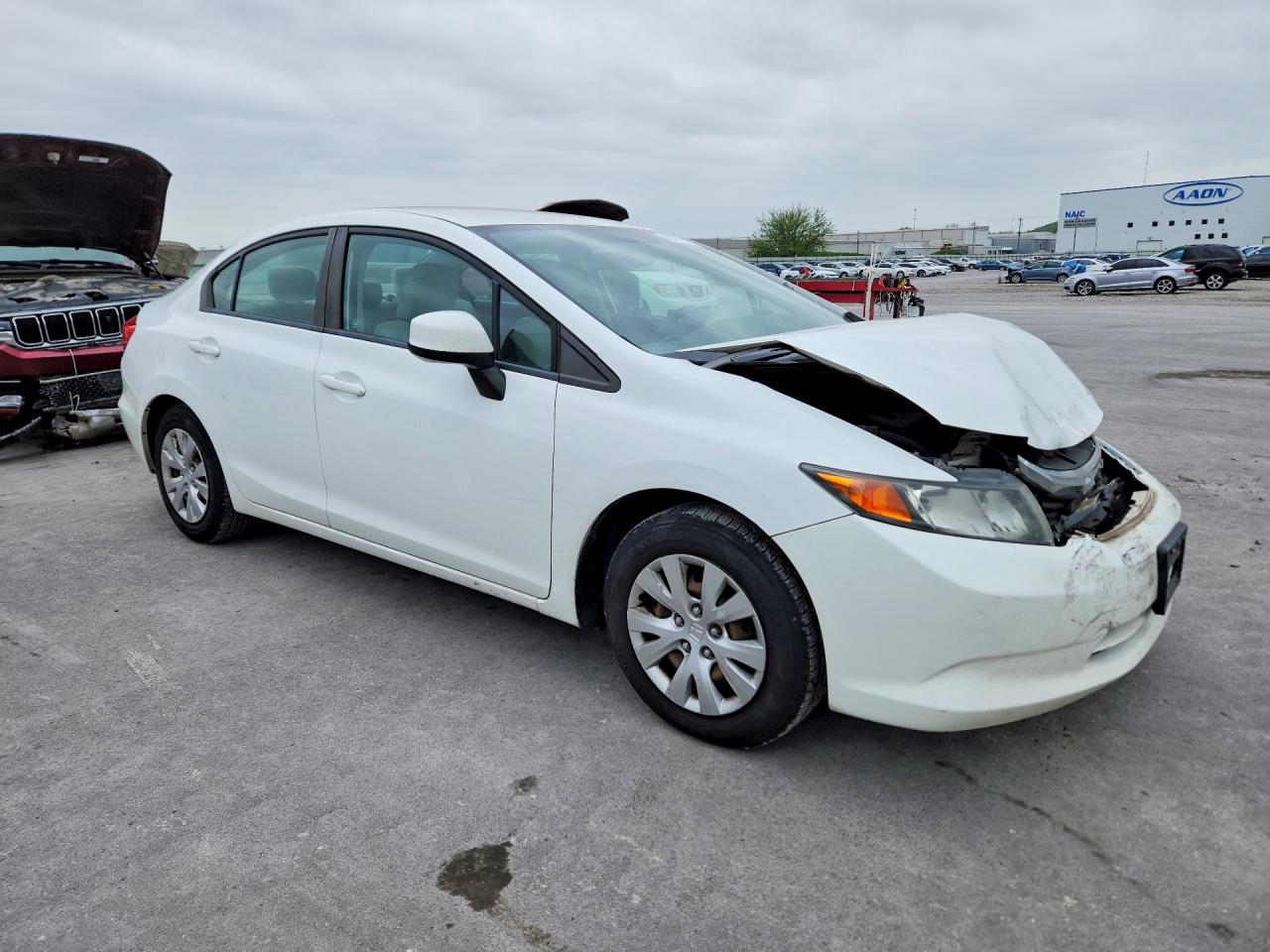 2012 Honda Civic Lx White vin: 19XFB2F53CE107767