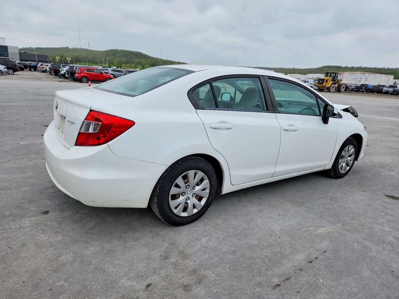 2012 Honda Civic Lx White vin: 19XFB2F53CE107767