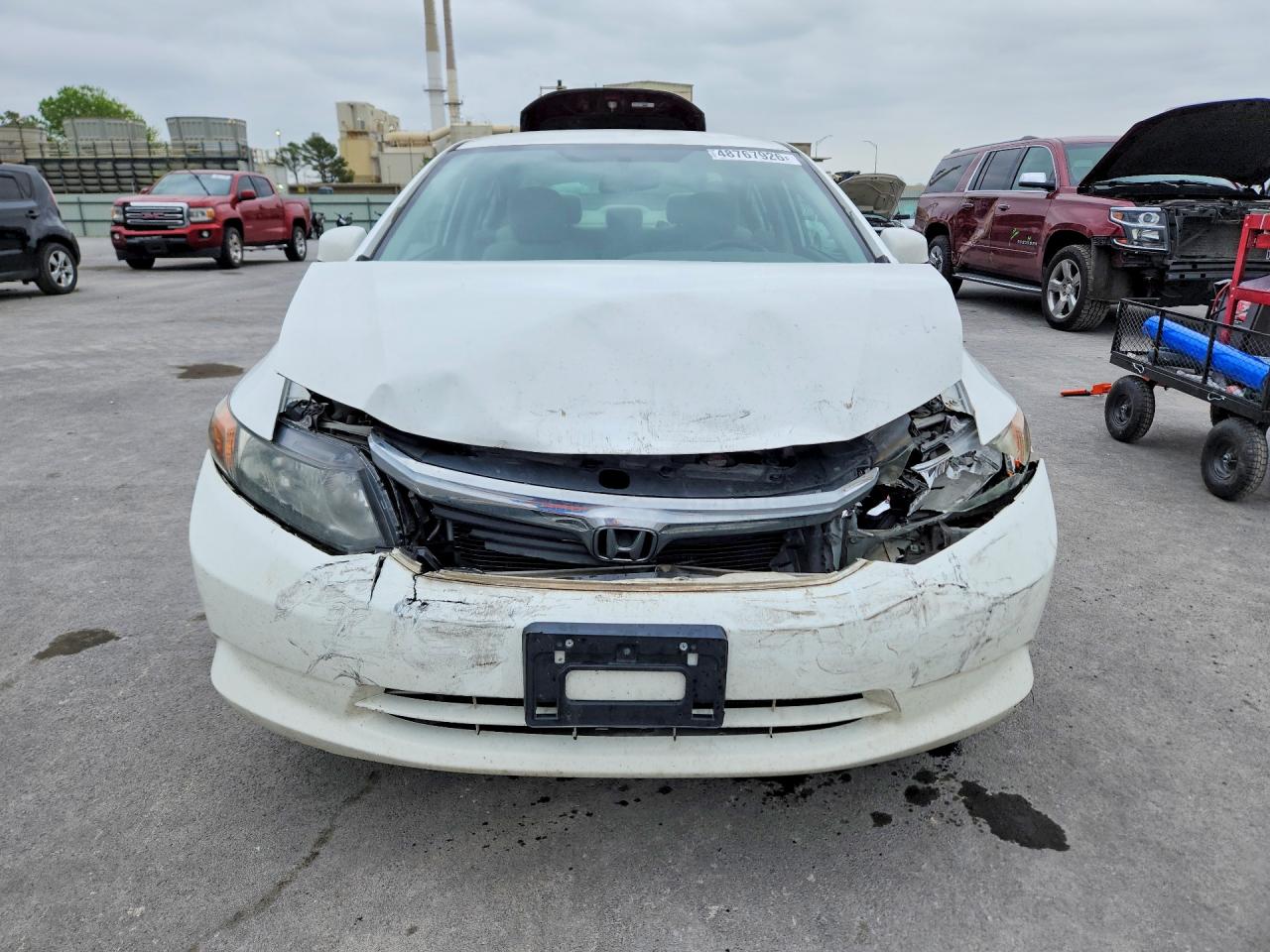 2012 Honda Civic Lx White vin: 19XFB2F53CE107767