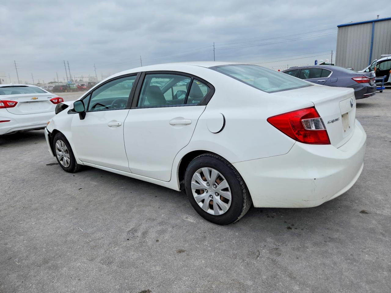 2012 Honda Civic Lx White vin: 19XFB2F53CE107767