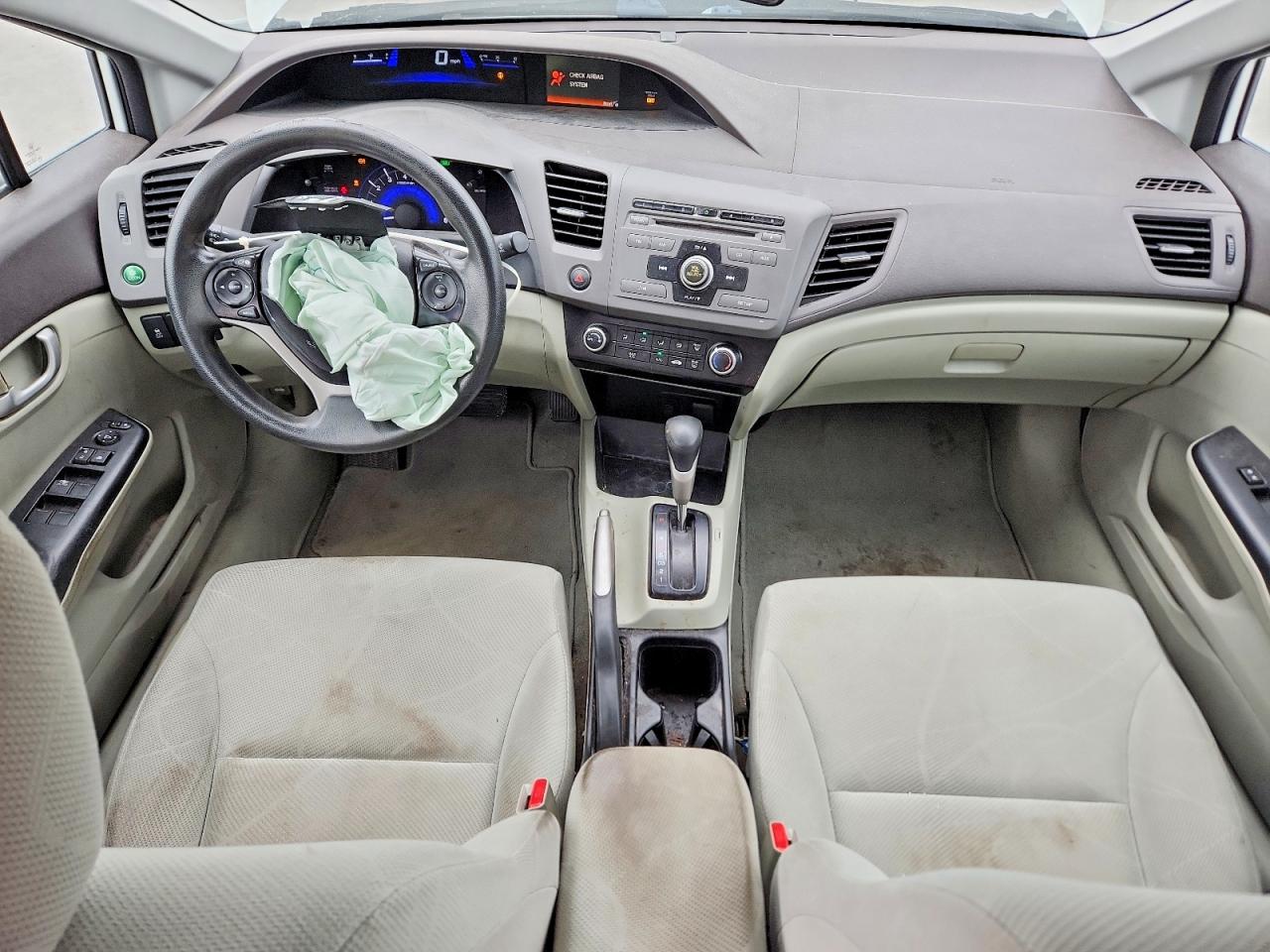 2012 Honda Civic Lx White vin: 19XFB2F53CE107767