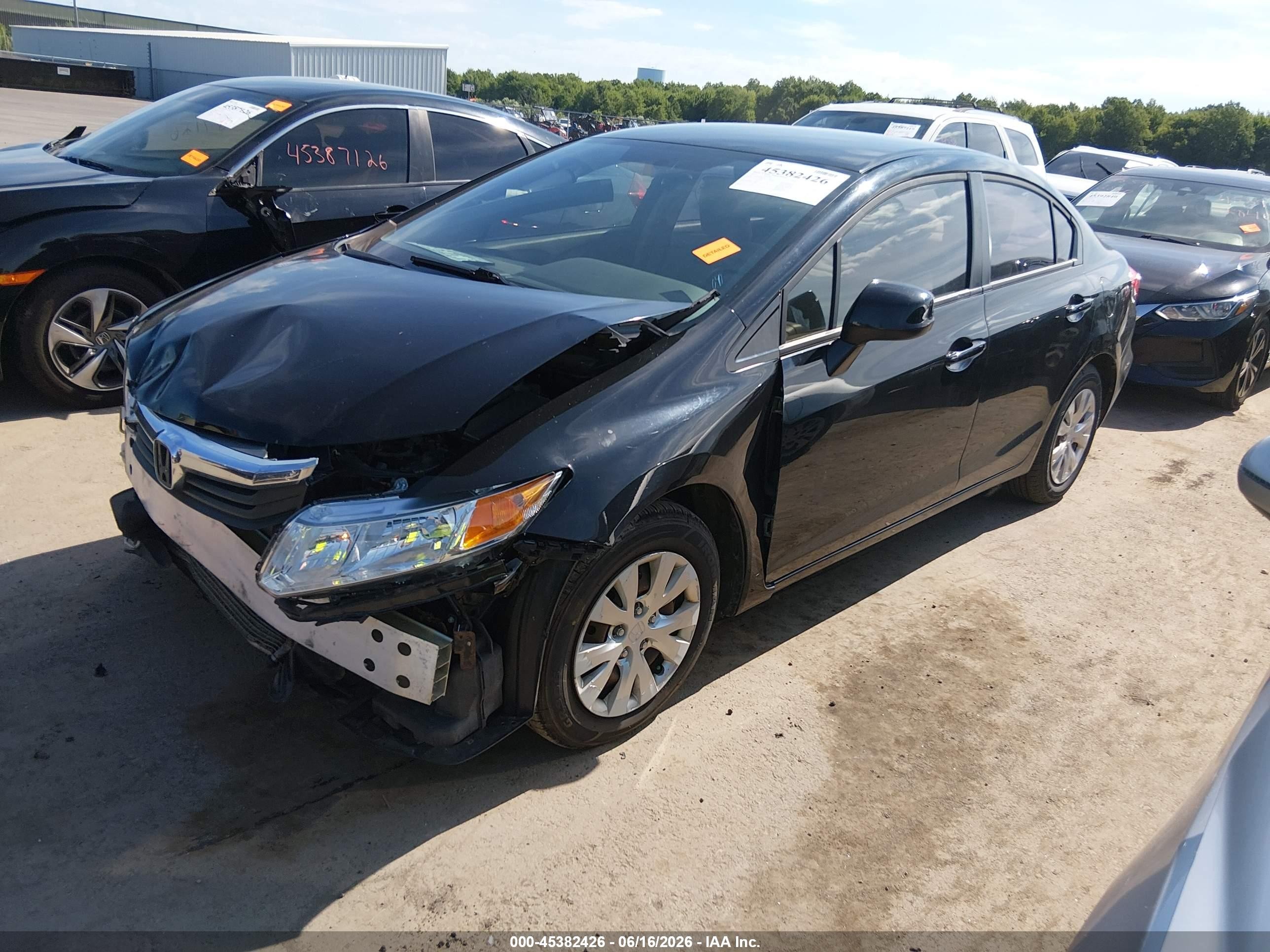 2012 Honda Civic Lx Black vin: 19XFB2F53CE303286