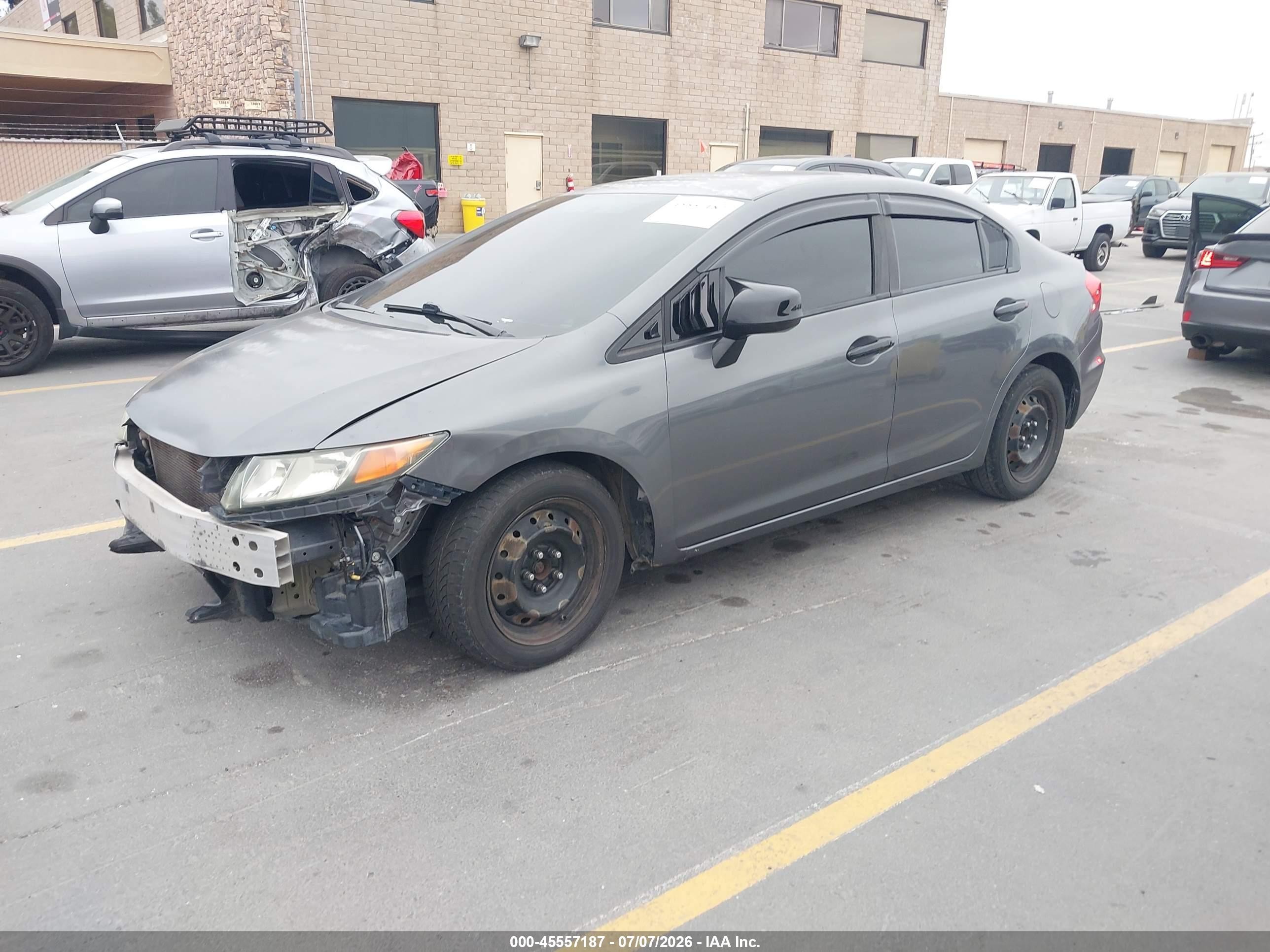 2012 Honda Civic Lx Gray vin: 19XFB2F53CE304583