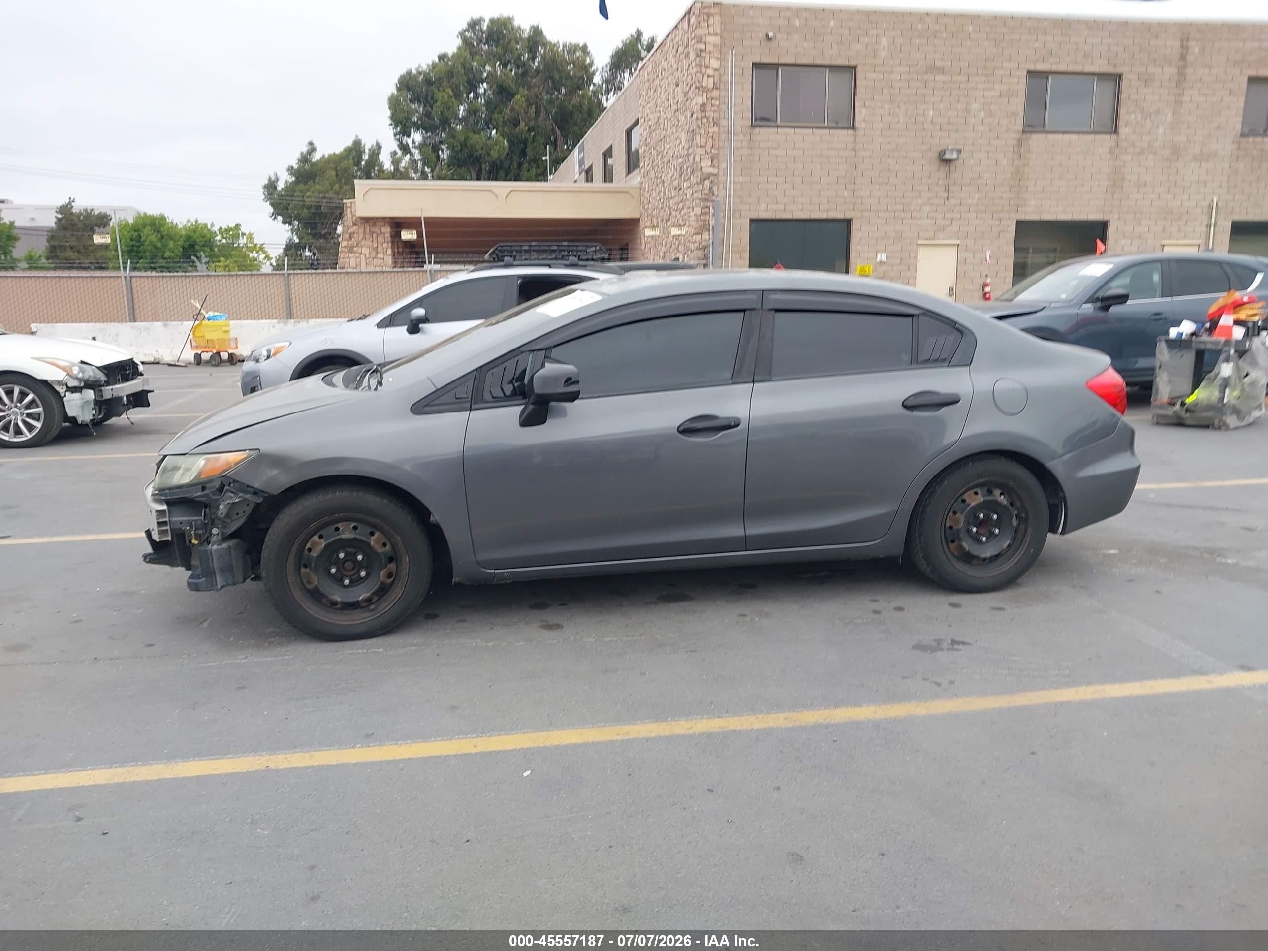 2012 Honda Civic Lx Gray vin: 19XFB2F53CE304583