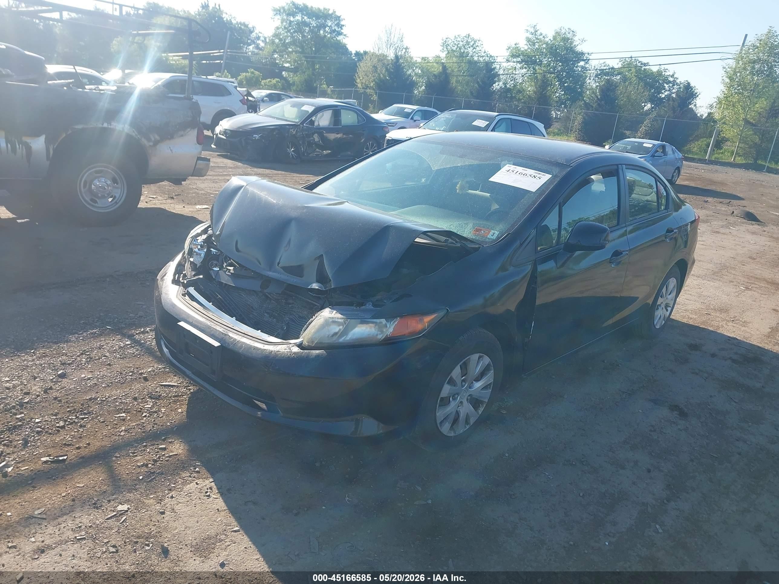 2012 Honda Civic Lx Black vin: 19XFB2F53CE306267