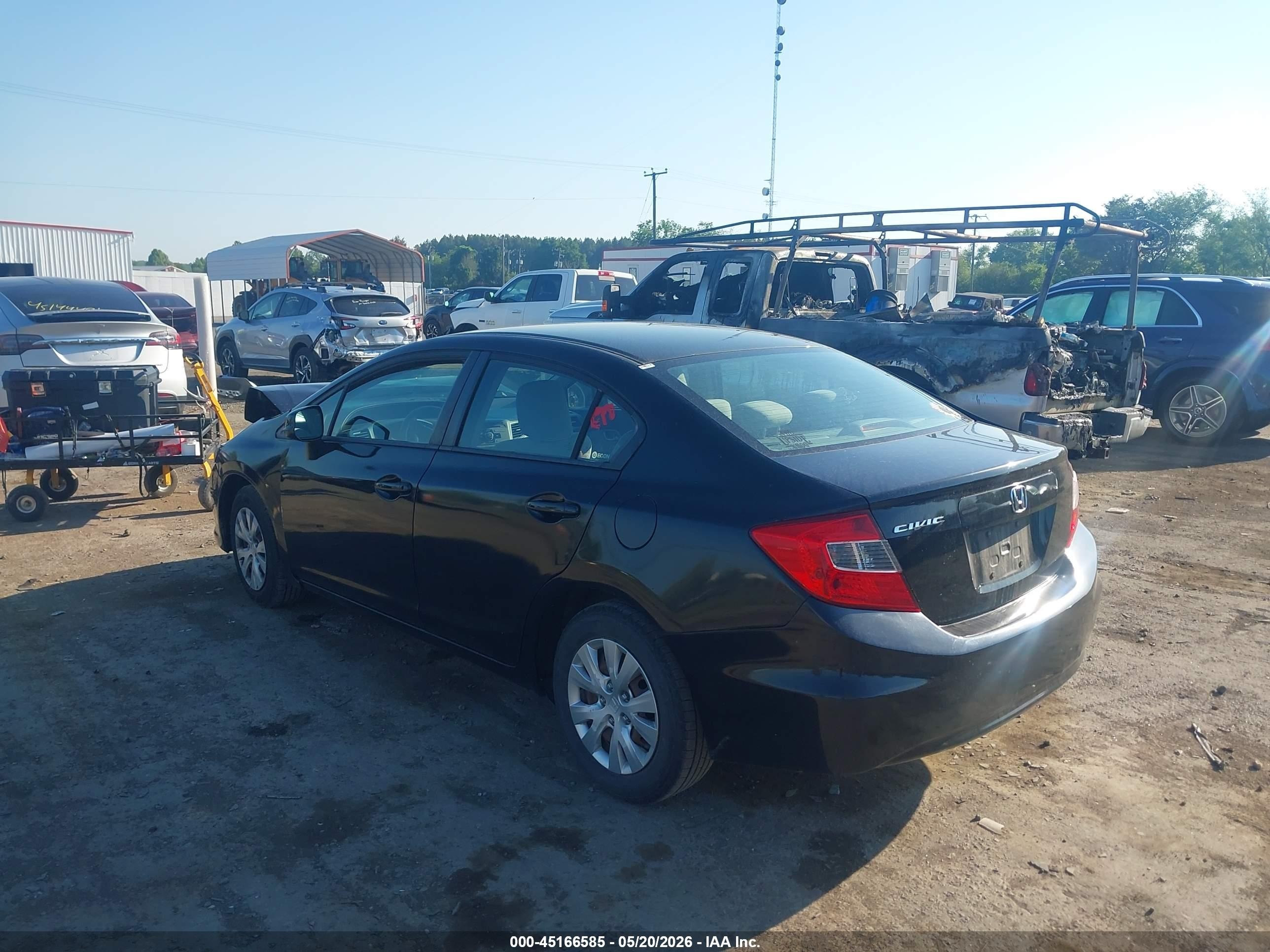 2012 Honda Civic Lx Black vin: 19XFB2F53CE306267